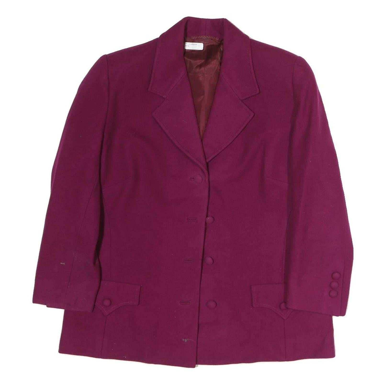 Womens Maroon Classic Jacket M Polyester Button Closure Plain Smart Fashion Refurbished - N/A refurbished available on Cerqular