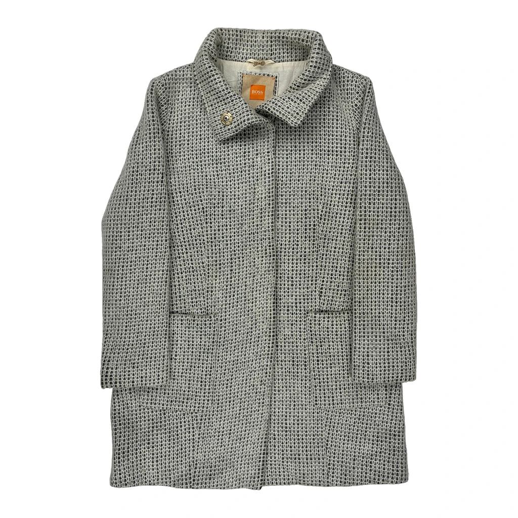 Boss Coat - Medium Grey Polyester Refurbished - Thrifted (note: this is a term often used to describe second- refurbished available on Cerqular