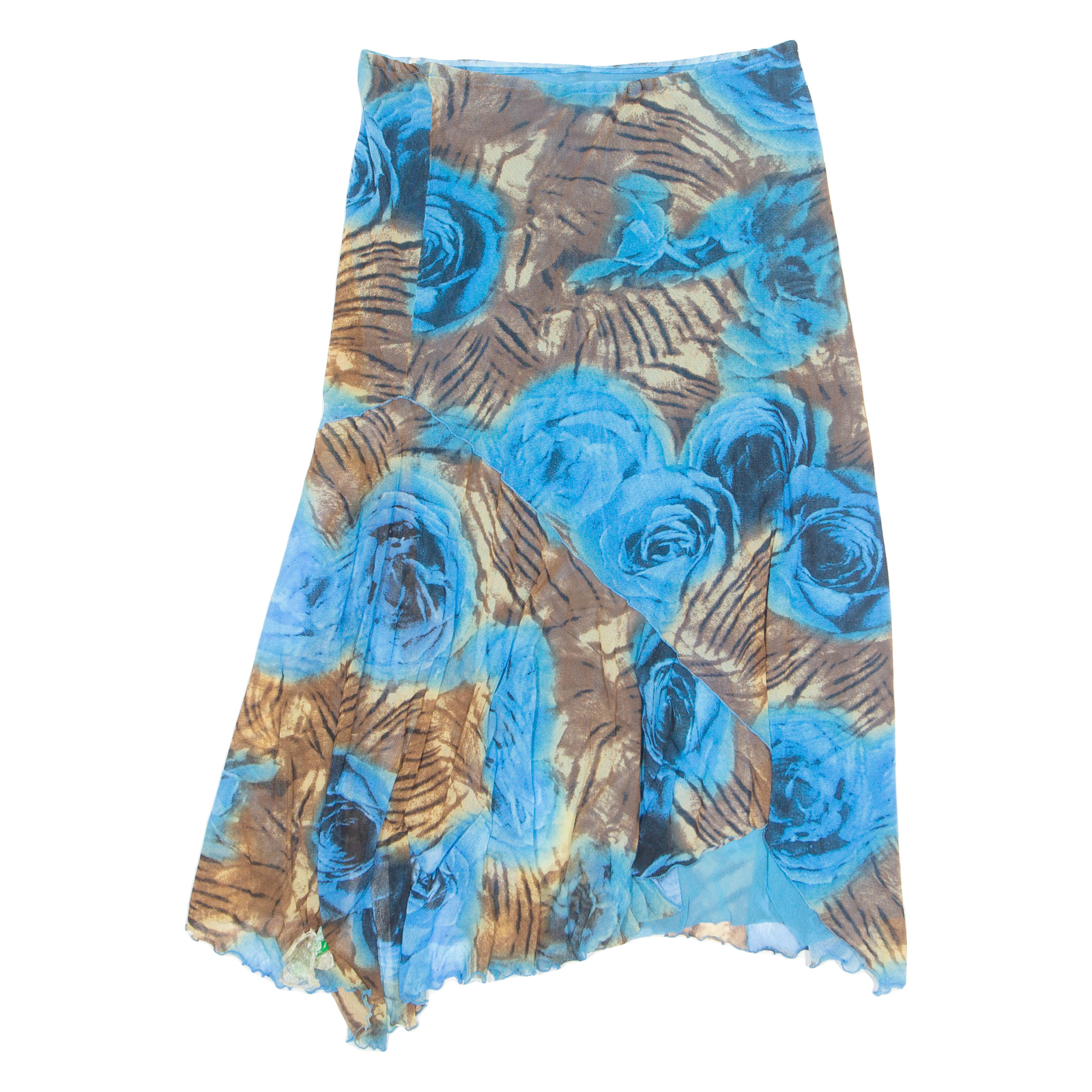 Stretch Womens Flare Skirt Blue Knee Length Floral M Refurbished - N/A refurbished available on Cerqular