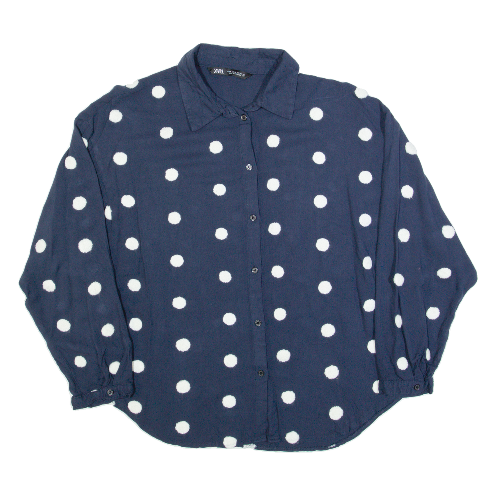 Buy ZARA Womens Oversized Shirt Blue Collared Long Sleeve Polka Dot S Refurbished - $16.89 ZARA Womens Oversized Shirt Blue Collared Long Sleeve Polka Dot S Refurbished - N/A refurbished available on Cerqular