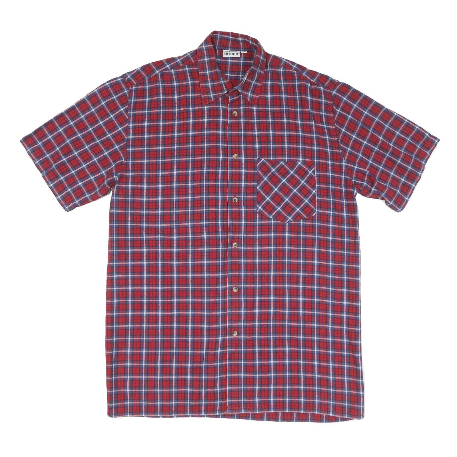 Buy Mens Red Blue Check Cotton Shirt L Casual Short Sleeve Pocket Button Collar Refurbished - $19.49 Mens Red Blue Check Cotton Shirt L Casual Short Sleeve Pocket Button Collar Refurbished - N/A refurbished available on Cerqular