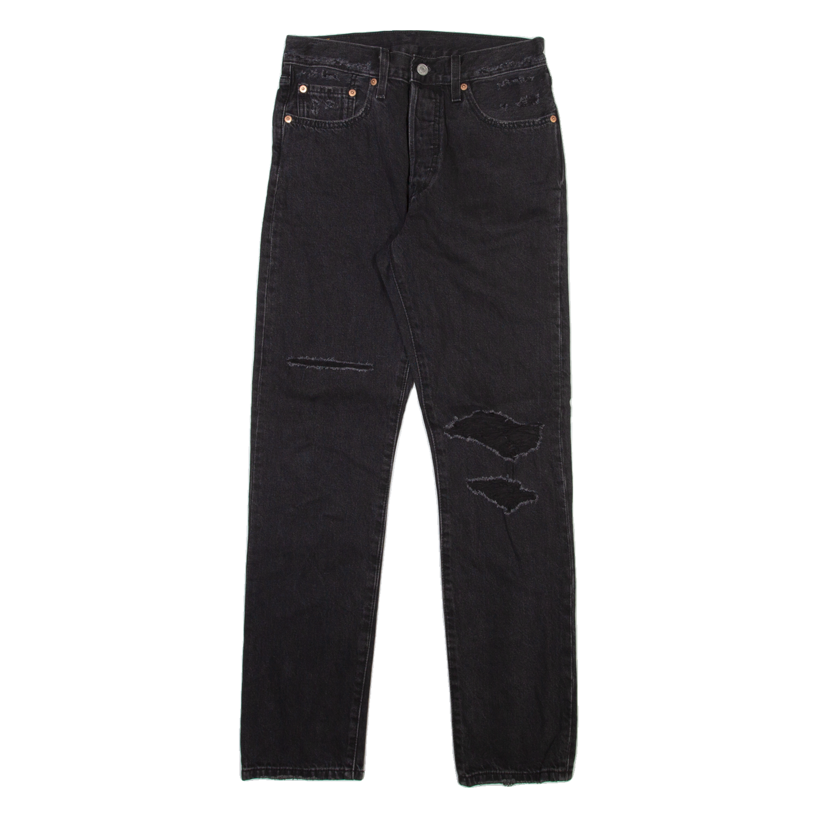 LEVI'S 501 Jeans Distressed Womens Grey Regular Straight W27 L30 Refurbished - N/A refurbished available on Cerqular