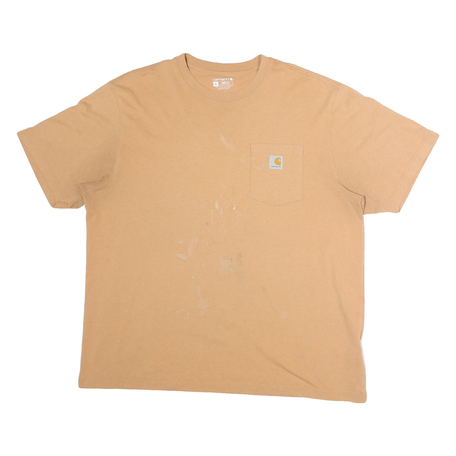 CARHARTT Mens Beige Pocket T-Shirt XL Short Sleeve Crew Neck Cotton Workwear Refurbished - N/A refurbished available on Cerqular