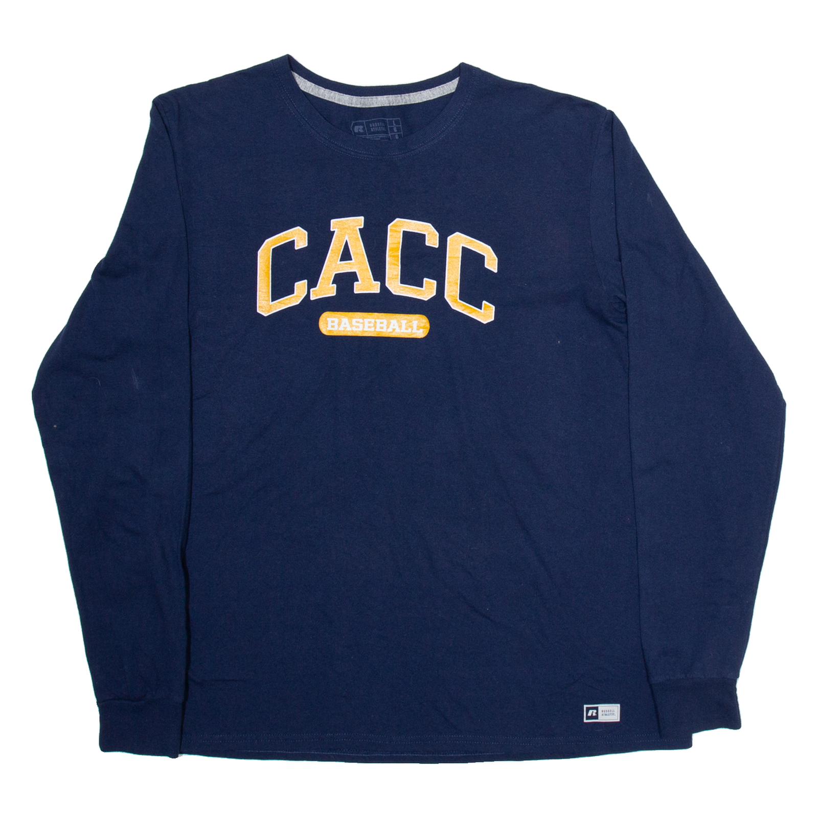 RUSSELL ATHLETIC CACC Baseball Mens T-Shirt Blue Long Sleeve USA L Refurbished - N/A refurbished available on Cerqular