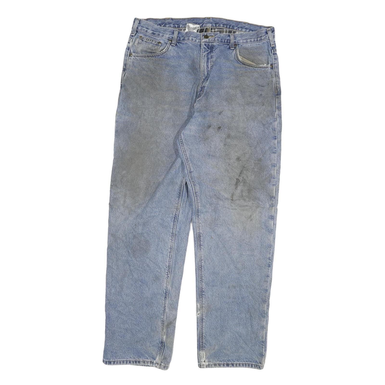 CARHARTT Mens Relaxed Blue Denim Jeans W40 L34 Casual Workwear Cotton Blend Zip Refurbished - N/A refurbished available on Cerqular