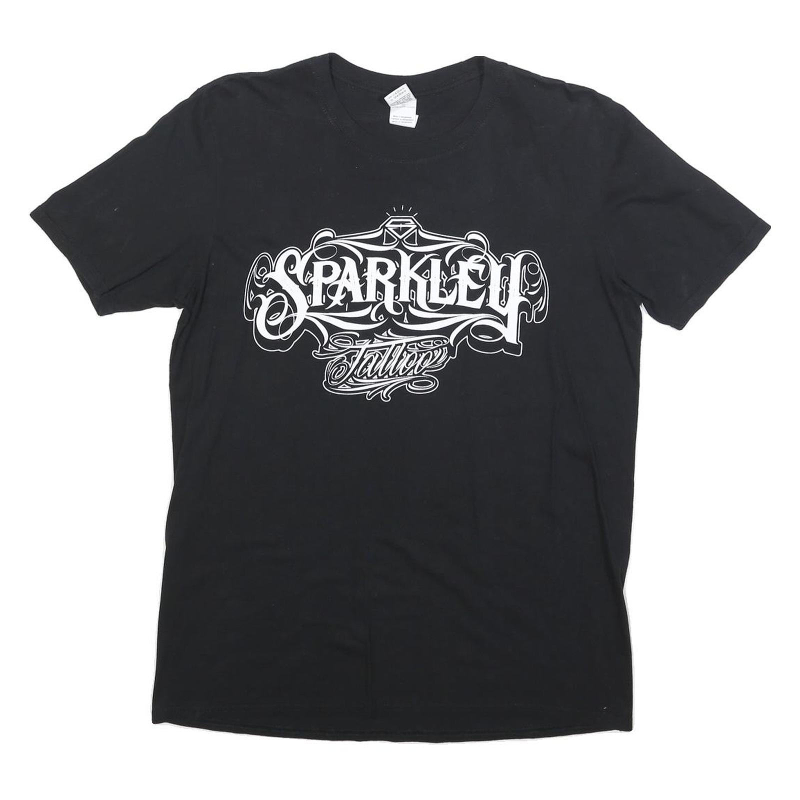 GILDAN Mens Black Sparkley Tattoo Graphic T-Shirt L Short Sleeve Crew Neck Refurbished - N/A refurbished available on Cerqular