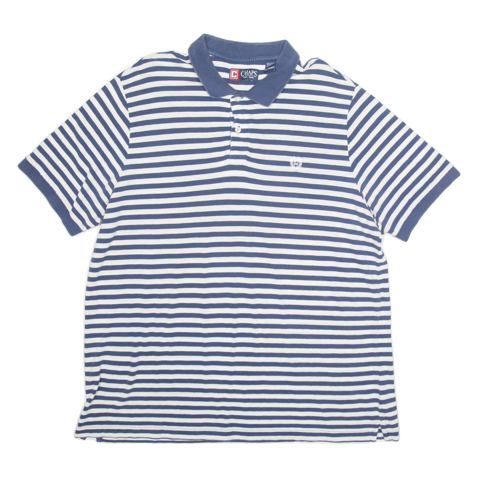 CHAPS Mens Polo Shirt Blue Striped 2XL Refurbished - N/A refurbished available on Cerqular