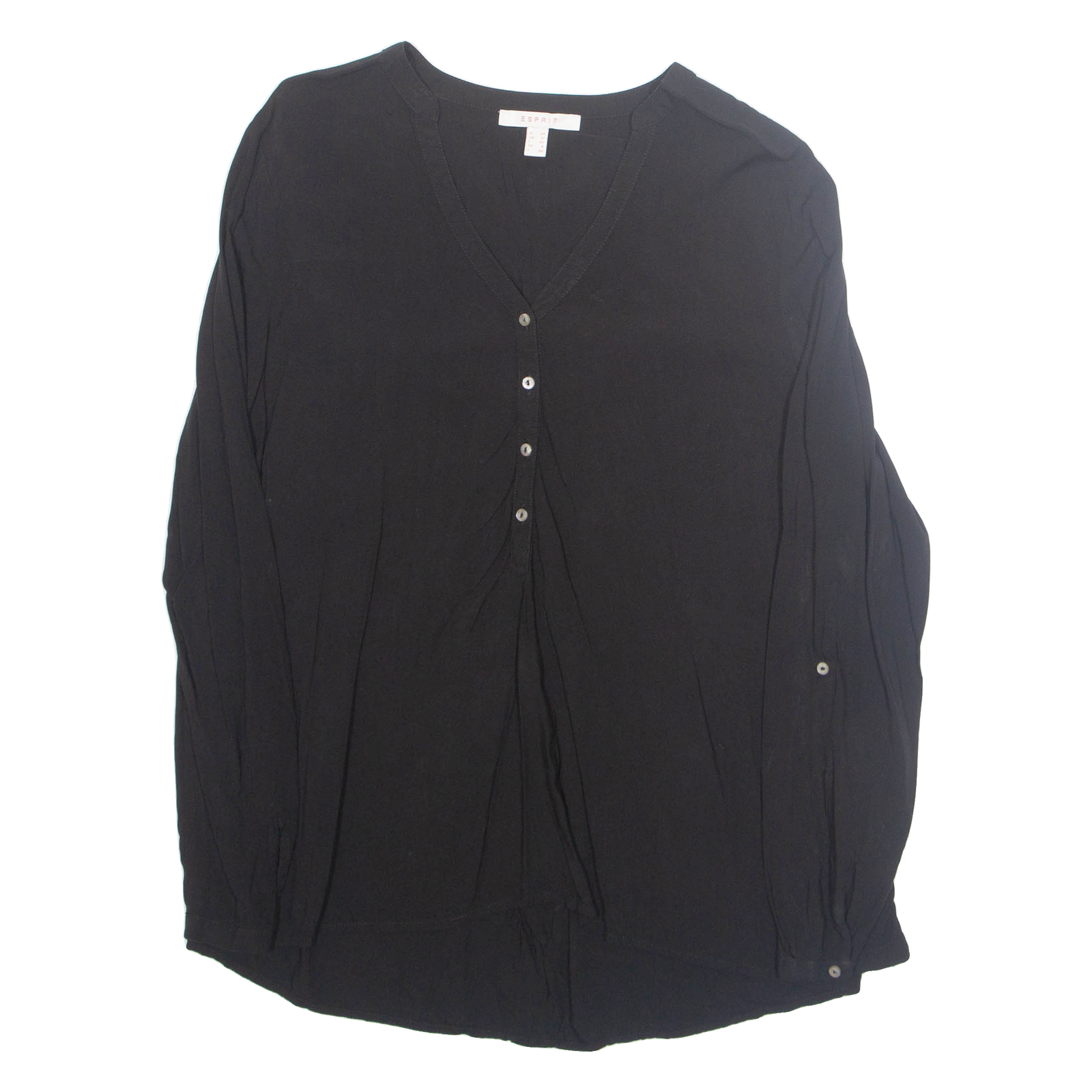 SPIRIT Womens Blouse Black V-Neck Long Sleeve M Refurbished - N/A refurbished available on Cerqular