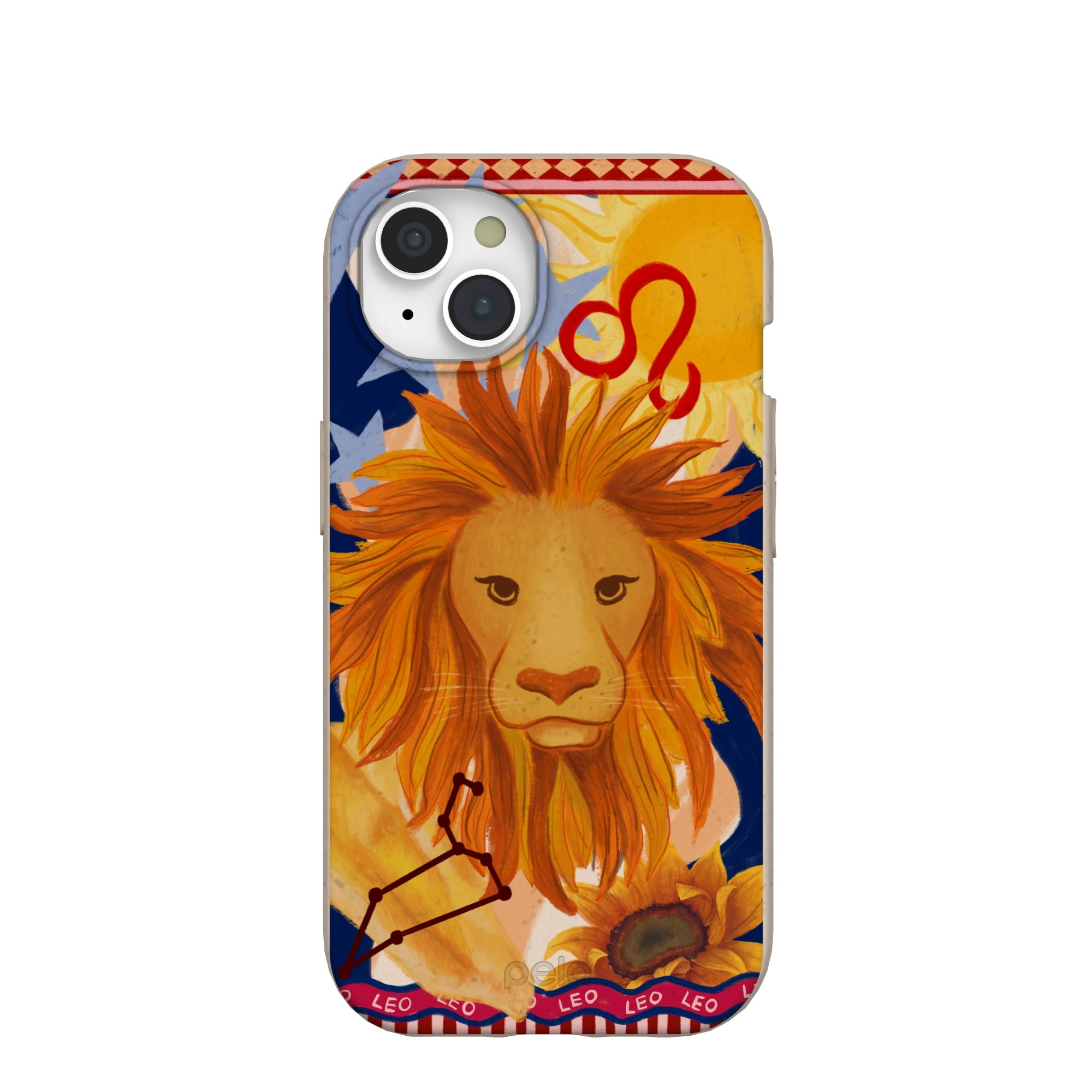 Seashell Leo Lion iPhone 15 Case Refurbished - Pela Case refurbished available on Cerqular