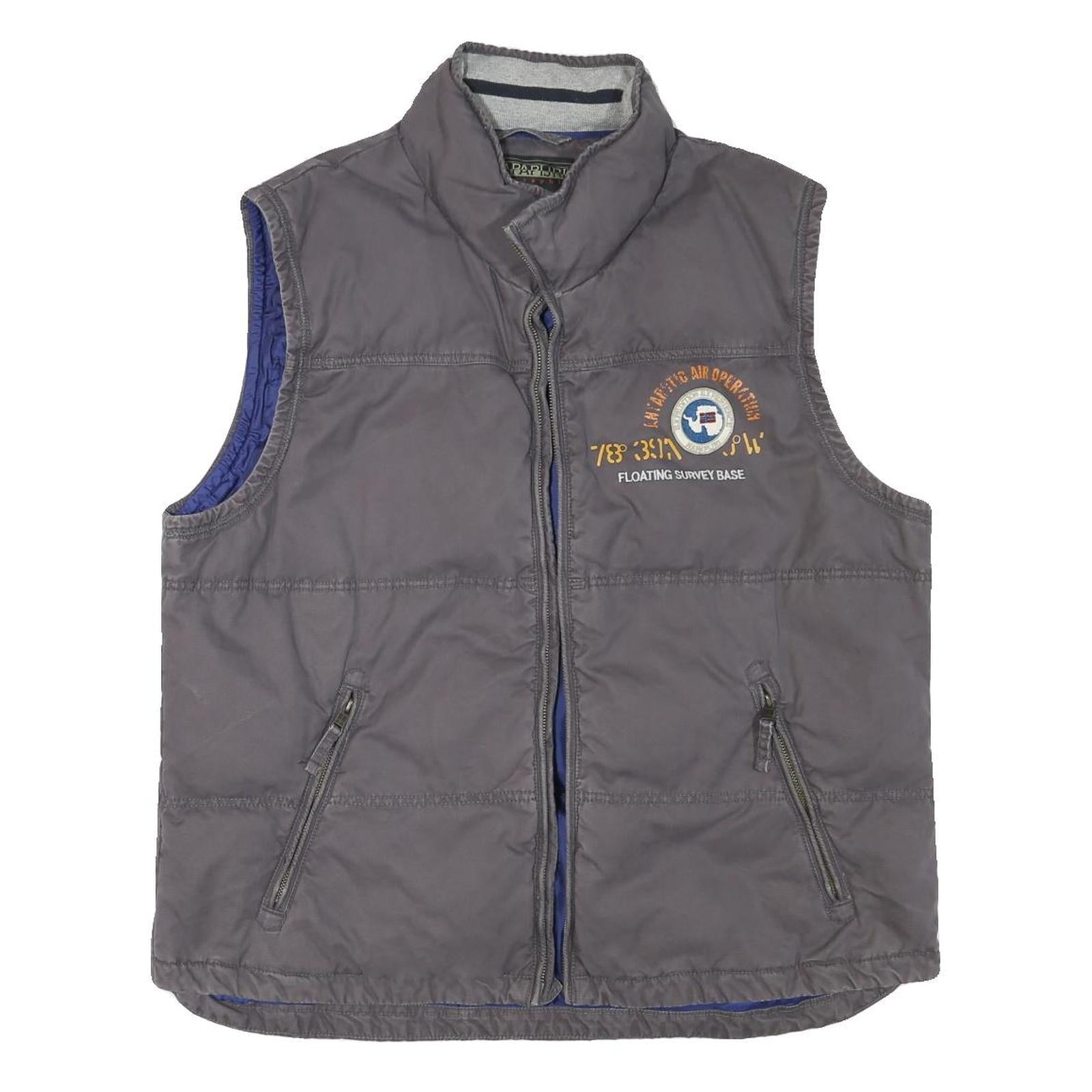 Buy NAPAPIJRI Mens Grey Cotton Blend Quilted Vest L Zip Casual Outdoor Jacket Refurbished - $54.59 NAPAPIJRI Mens Grey Cotton Blend Quilted Vest L Zip Casual Outdoor Jacket Refurbished - N/A refurbished available on Cerqular