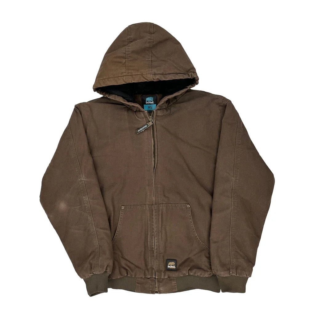 Workwear Berne Jacket - XL Brown Cotton Refurbished - Thrifted (note: this is a term often used to describe second- refurbished available on Cerqular