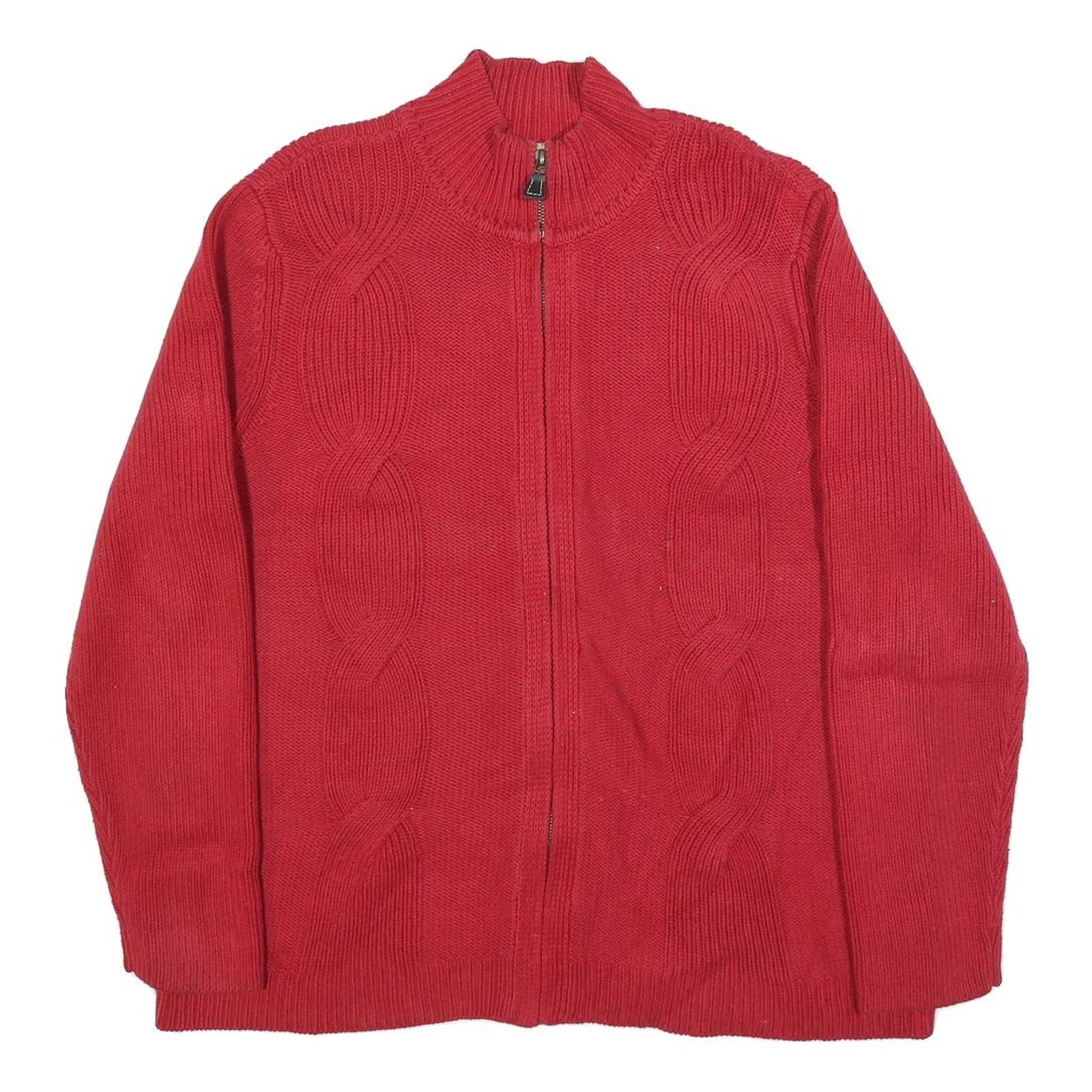 Buy TOMMY HILFIGER Womens Red Patterned Cable Knit Full Zip Jumper 2XL Cotton Blend Refurbished - $42.89 TOMMY HILFIGER Womens Red Patterned Cable Knit Full Zip Jumper 2XL Cotton Blend Refurbished - N/A refurbished available on Cerqular