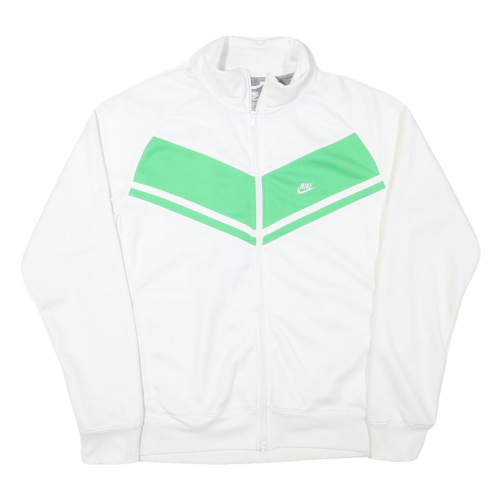 NIKE Mens White & Green Track Jacket XL Polyester Blend Zip Sportswear Refurbished - N/A refurbished available on Cerqular