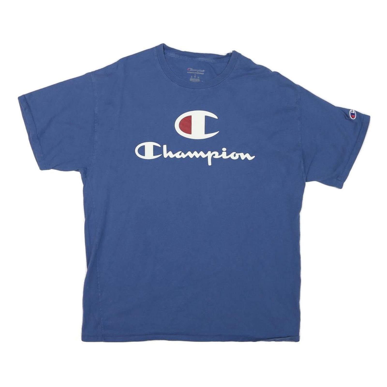 Buy CHAMPION Mens Blue Graphic T-Shirt L Short Sleeve Crew Neck Cotton Blend Casual Refurbished - $18.19 CHAMPION Mens Blue Graphic T-Shirt L Short Sleeve Crew Neck Cotton Blend Casual Refurbished - N/A refurbished available on Cerqular