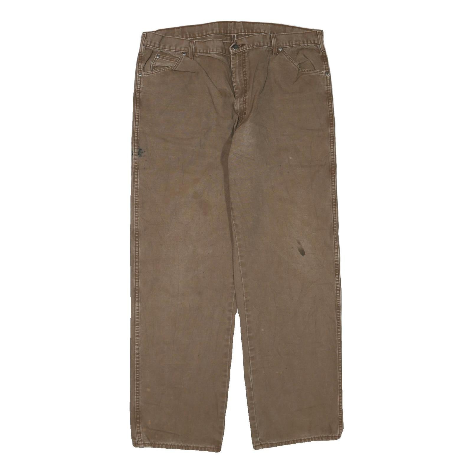 DICKIES Mens Jeans Brown Regular Straight Denim Good Condition W40 L32 Workwear Refurbished - N/A refurbished available on Cerqular