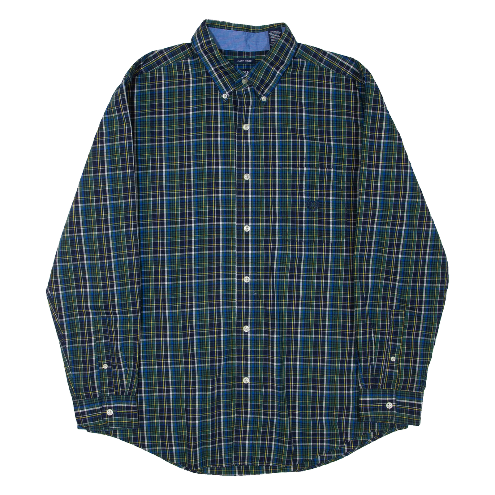 CHAPS Mens Shirt Green Check Long Sleeve L Refurbished - N/A refurbished available on Cerqular