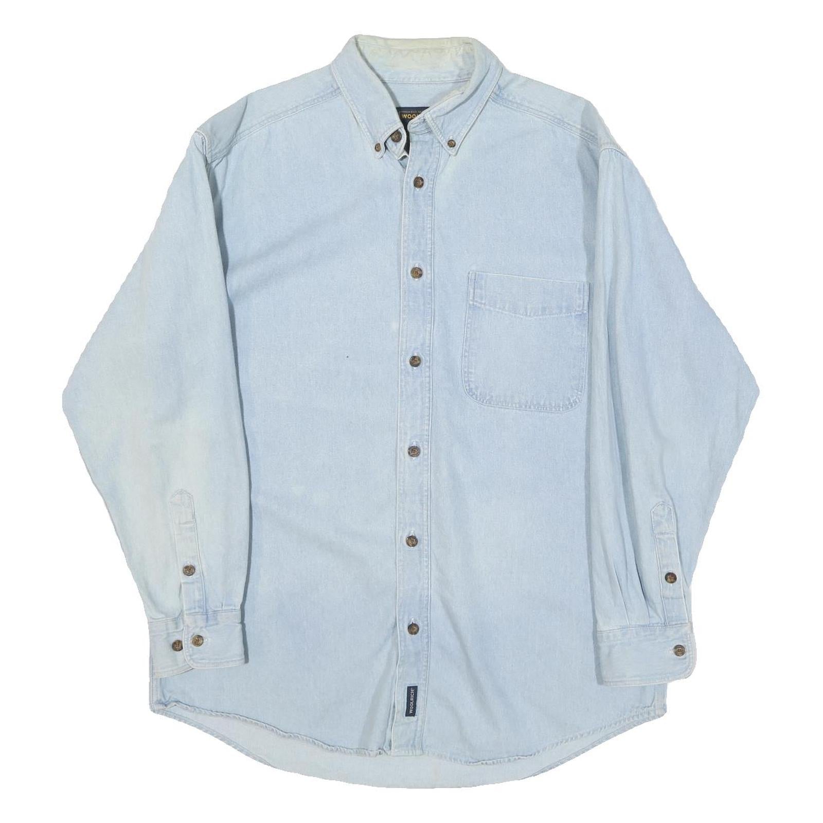 WOOLRICH Mens Blue Cotton Blend Shirt M Casual Button-Down Collar Long Sleeve Refurbished - N/A refurbished available on Cerqular