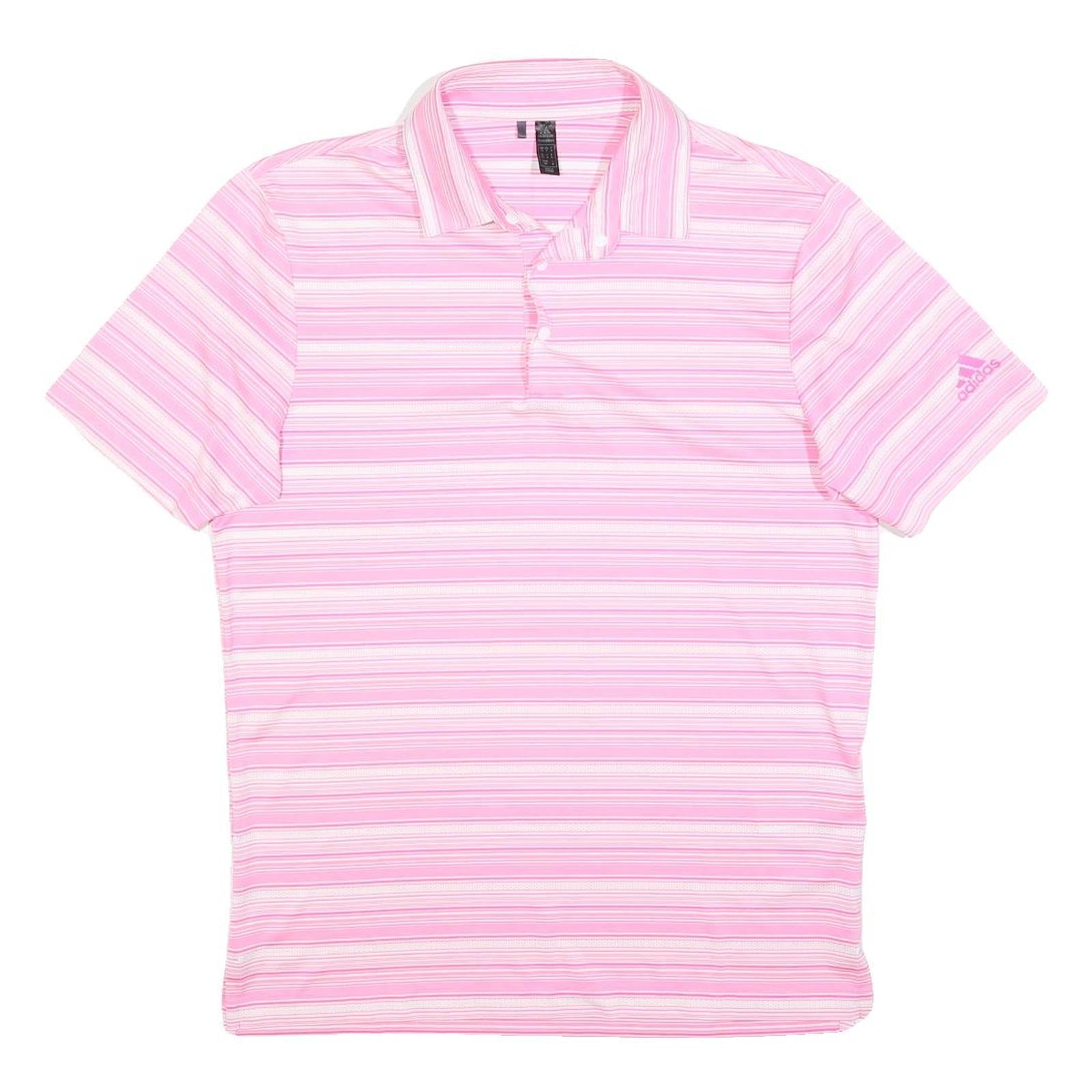 Buy ADIDAS Mens Pink & White Striped Short Sleeve Polo Shirt S Performance Golf Refurbished - $28.59 ADIDAS Mens Pink & White Striped Short Sleeve Polo Shirt S Performance Golf Refurbished - N/A refurbished available on Cerqular