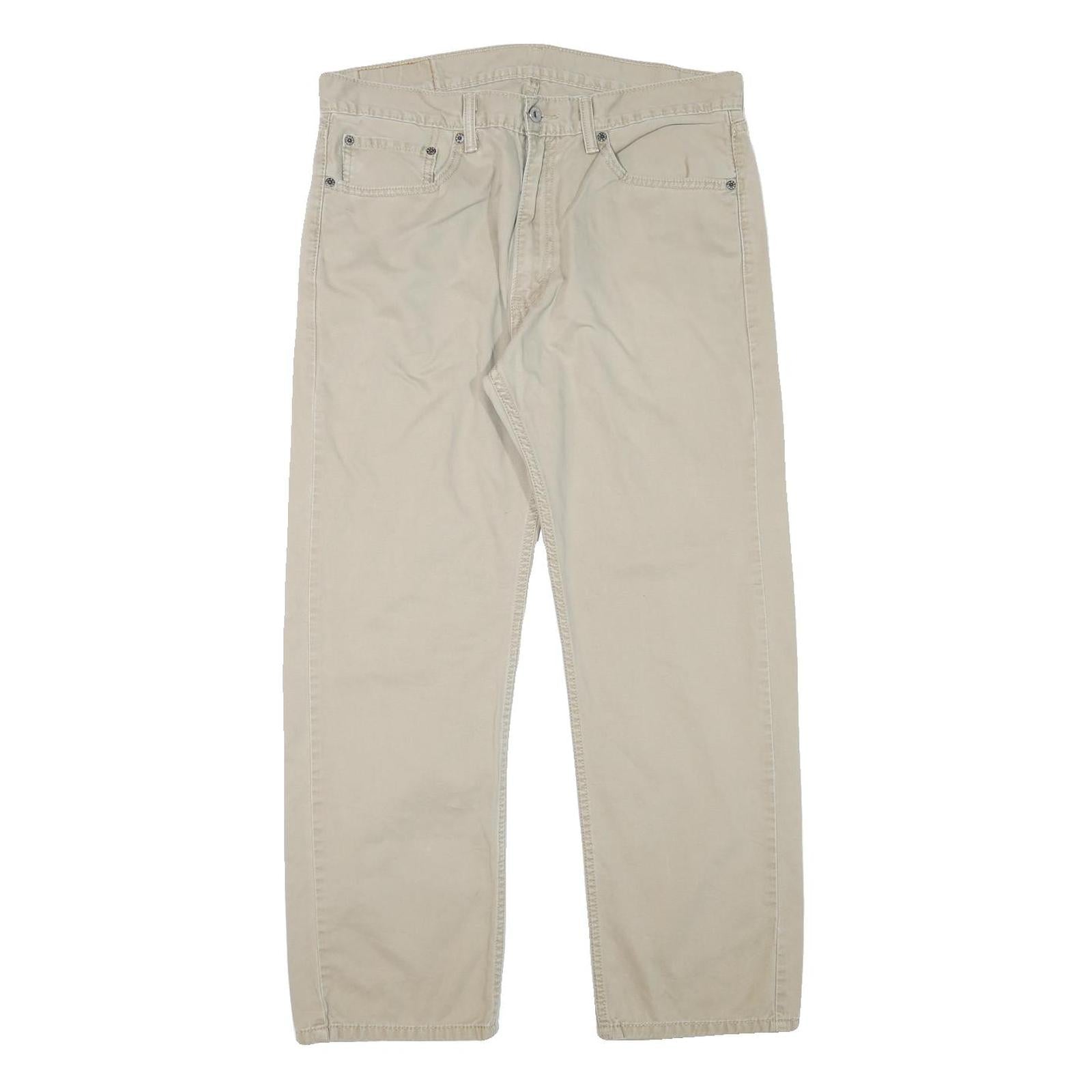 LEVI'S Mens Cotton Blend Beige Regular Fit Straight Leg Trousers W34 L28 Casual Refurbished - N/A refurbished available on Cerqular