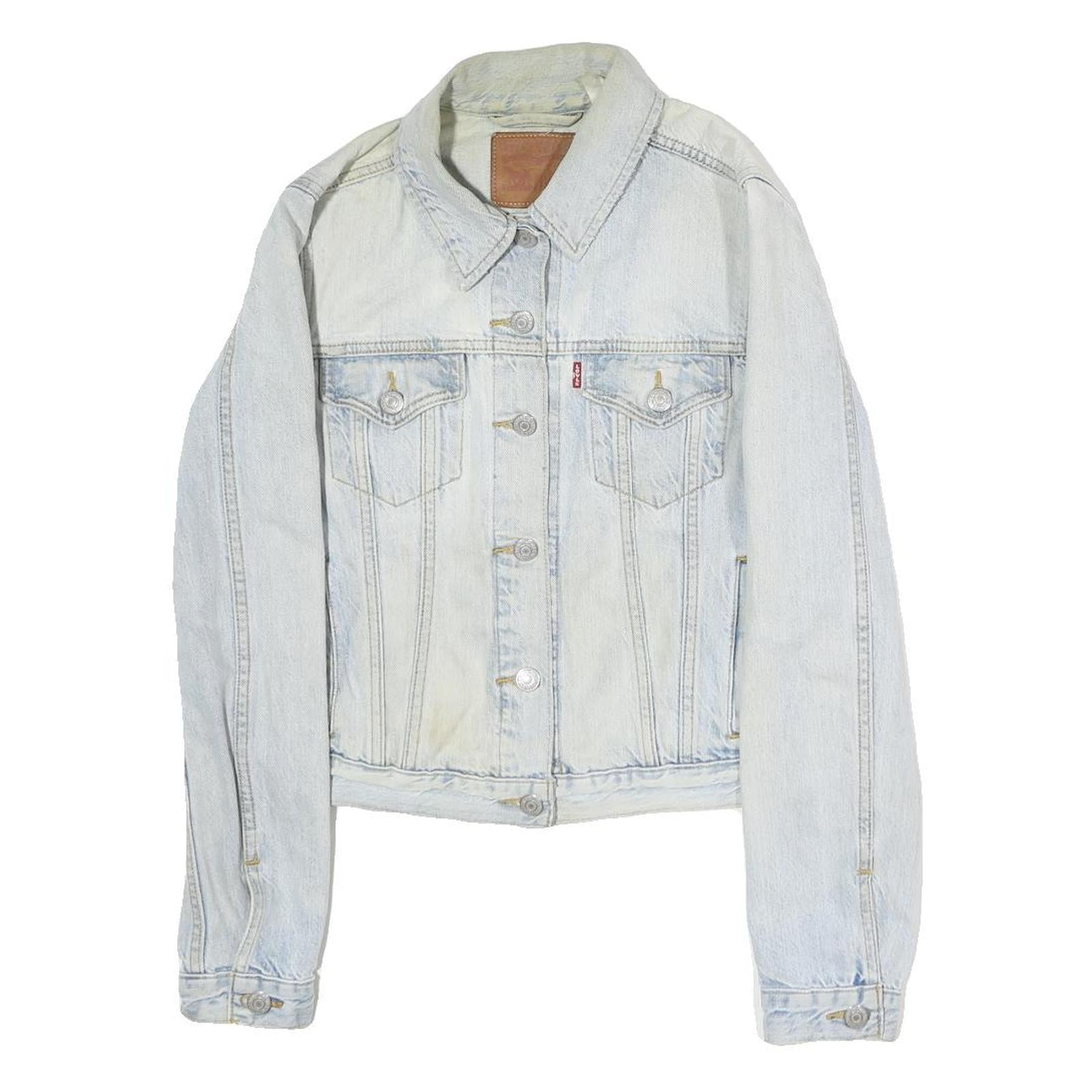 LEVI'S Womens Blue Denim Jacket M Cotton Classic Button Closure Casual Refurbished - N/A refurbished available on Cerqular
