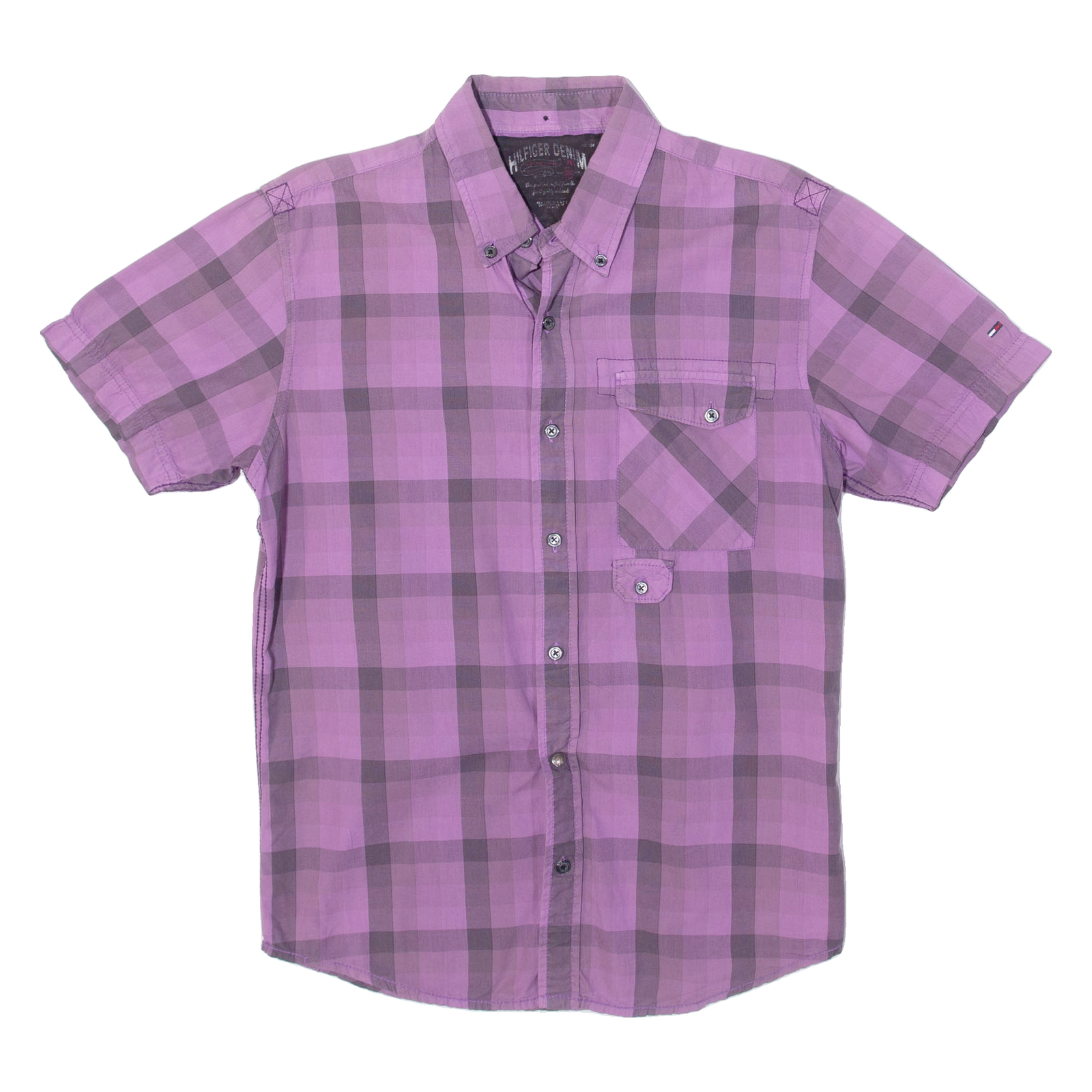 TOMMY HILFIGER Mens Shirt Purple Check M Refurbished - N/A refurbished available on Cerqular