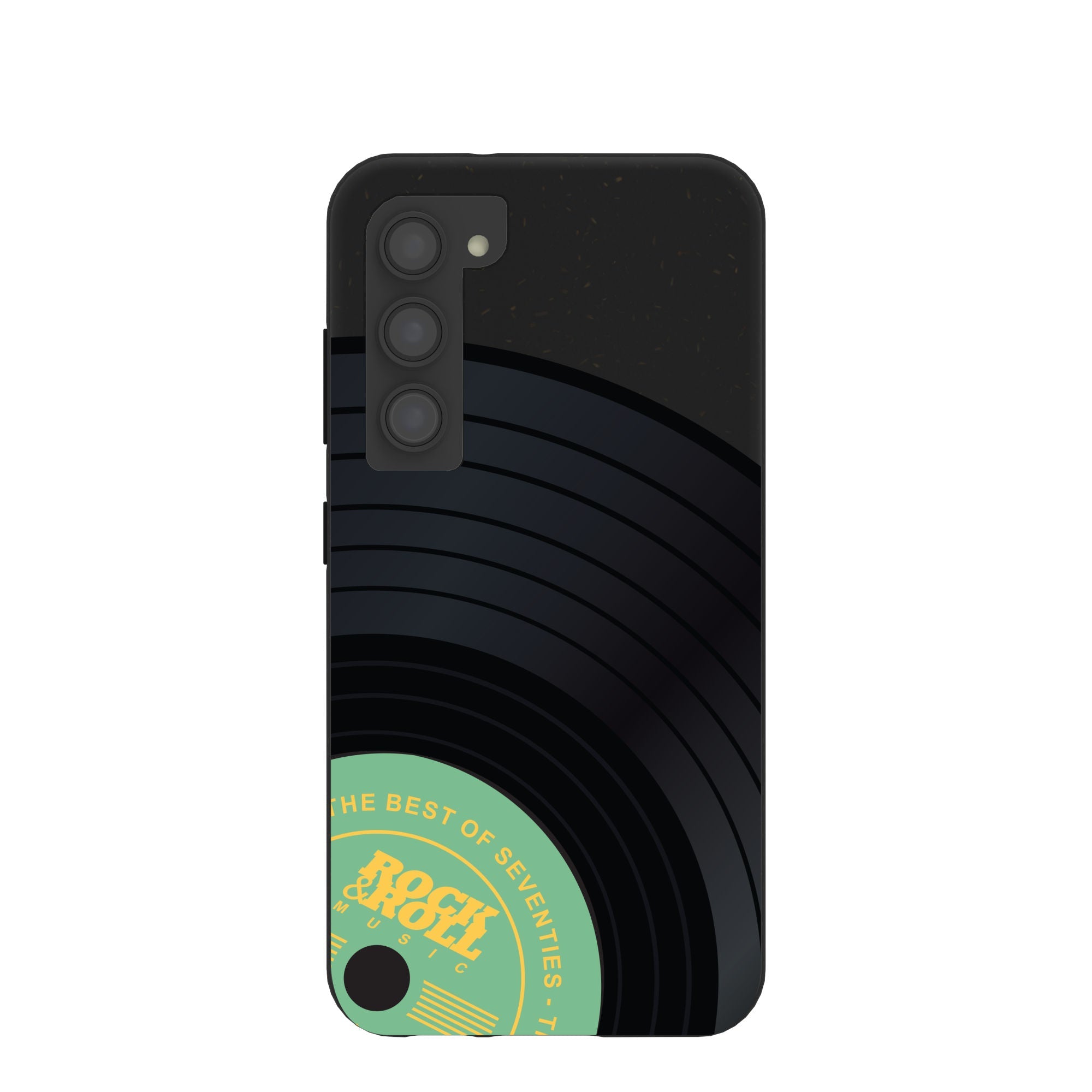 Black Vinyl Vibes Samsung Galaxy S23 Case Refurbished - Pela Case refurbished available on Cerqular