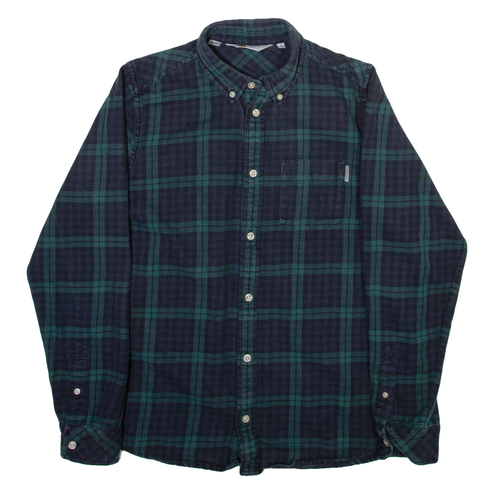 CARHARTT Mens Plain Shirt Blue Plaid Long Sleeve S Refurbished - N/A refurbished available on Cerqular