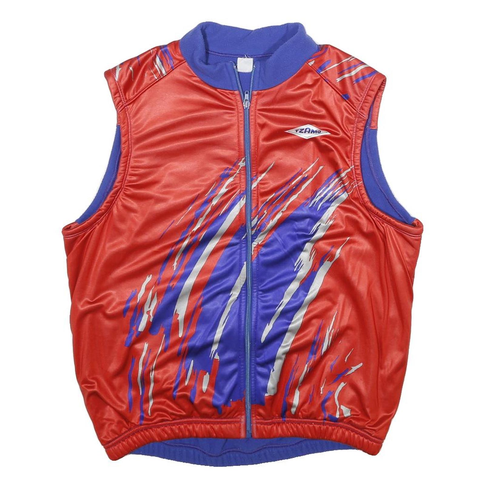 TZAMO Mens Red & Blue Sportswear Polyester Blend Zip Jacket L Athletic Plain Refurbished - N/A refurbished available on Cerqular