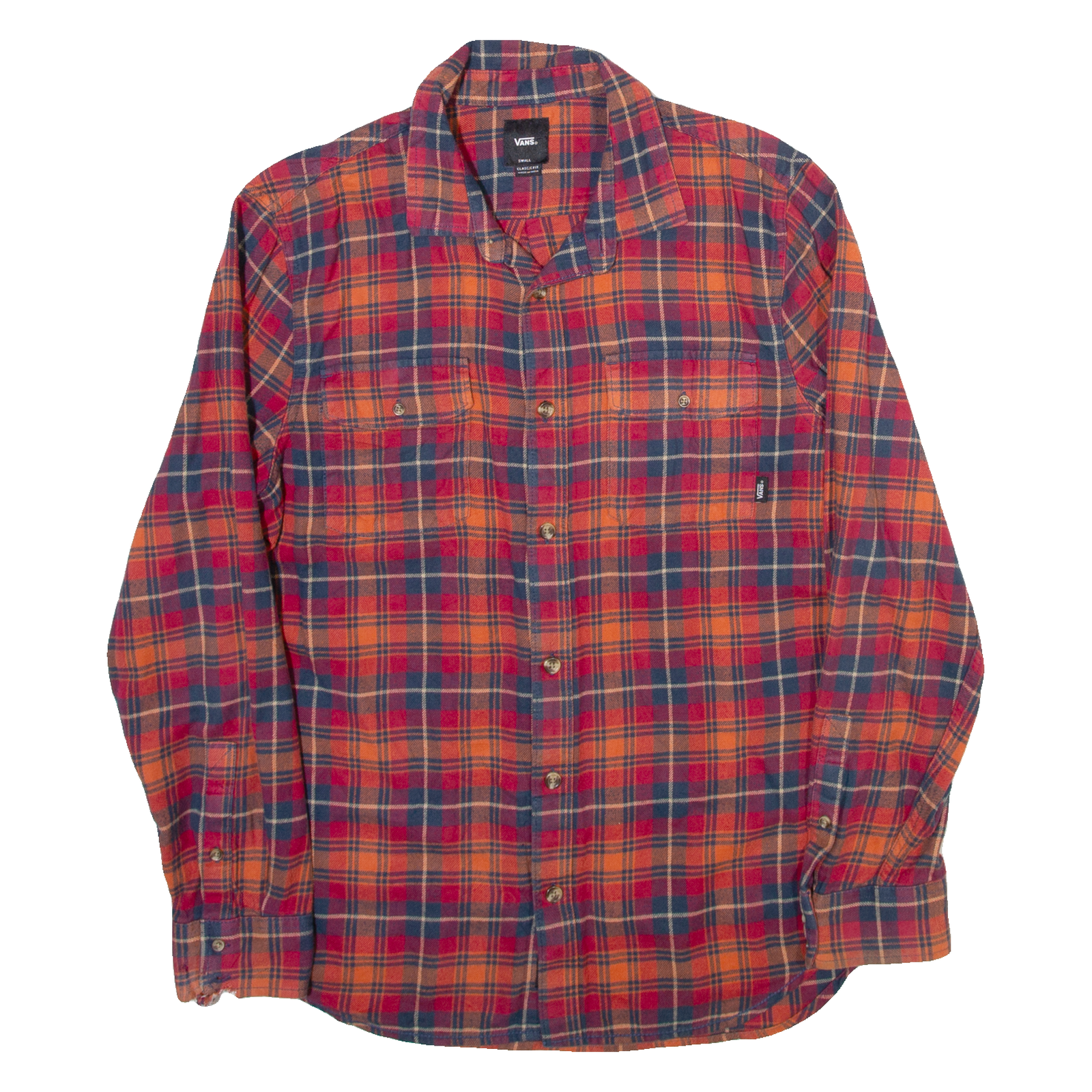 VANS Mens Shirt Red Check Long Sleeve S Refurbished - N/A refurbished available on Cerqular