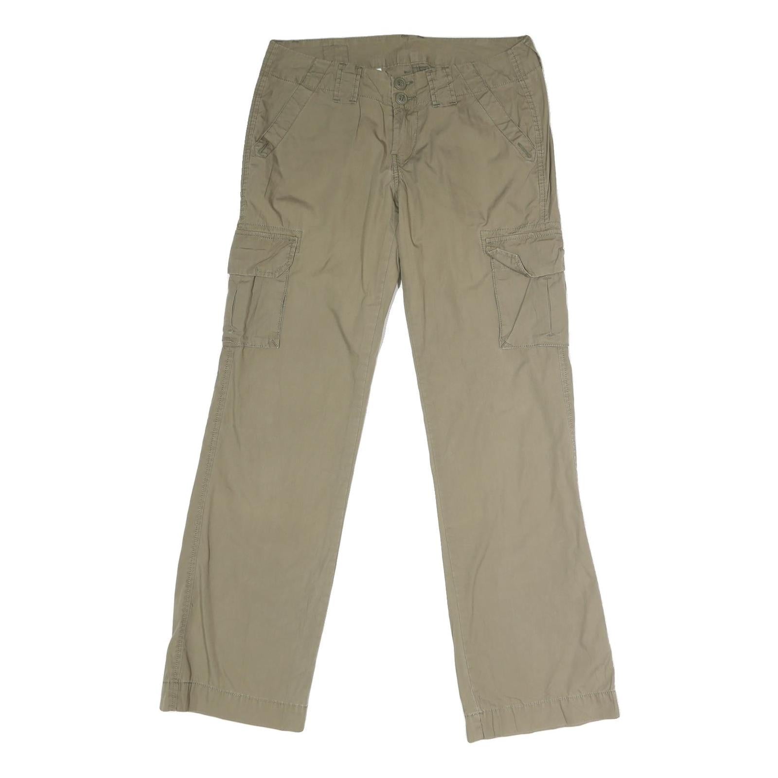 Womens Cotton Blend Beige Regular Fit Cargo Trousers W32 L31 Button Closure Refurbished - N/A refurbished available on Cerqular