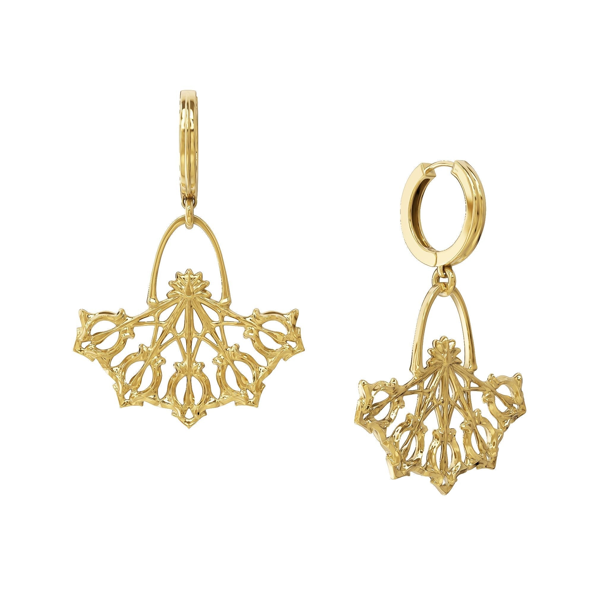 Daphne Earrings Gold | Size: 1.75 inch Refurbished - N/A (There is no well-known brand by the name "A refurbished available on Cerqular