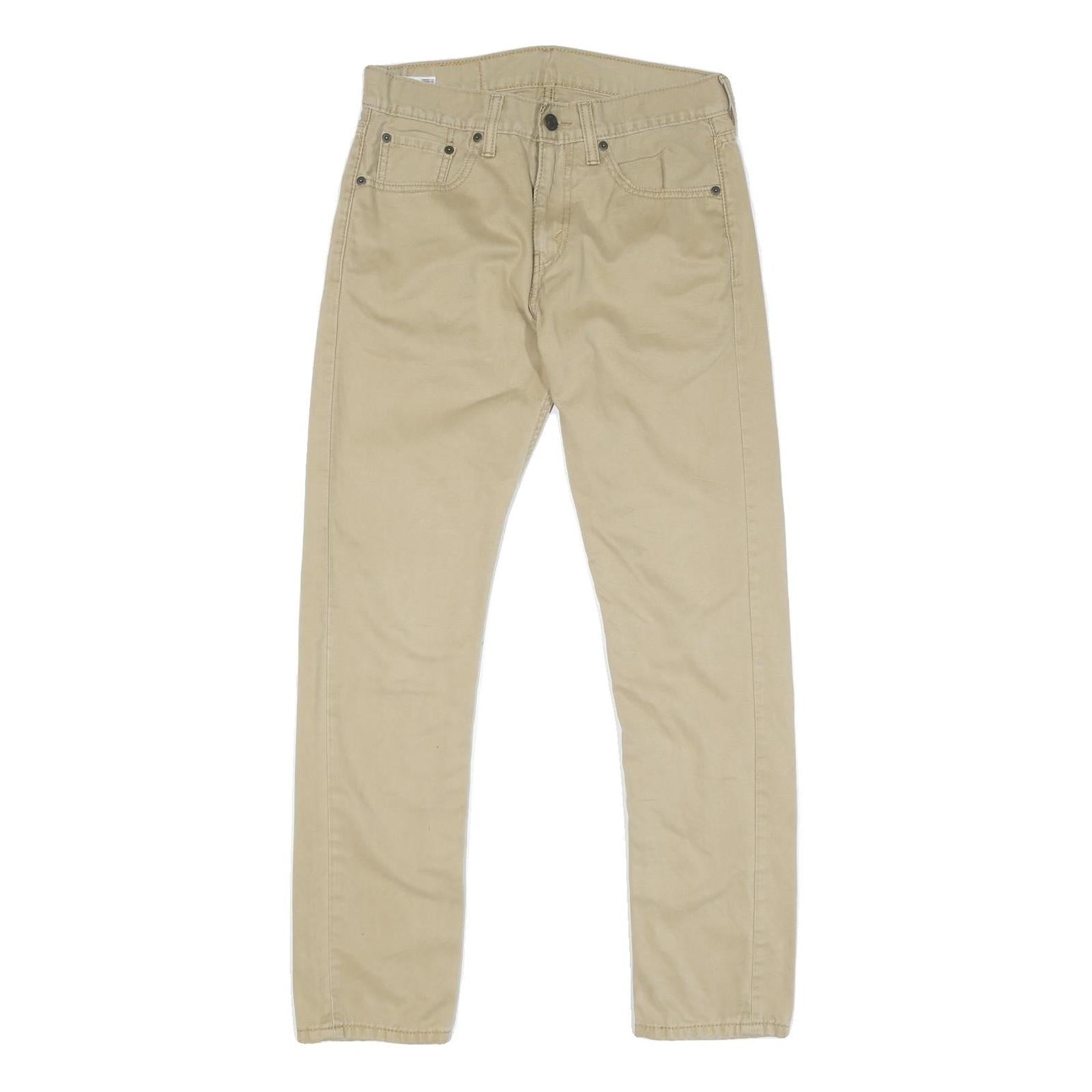 LEVI'S Womens Regular Fit Beige Cotton Blend Zip Trousers W30 L29 Casual Chic Refurbished - N/A refurbished available on Cerqular