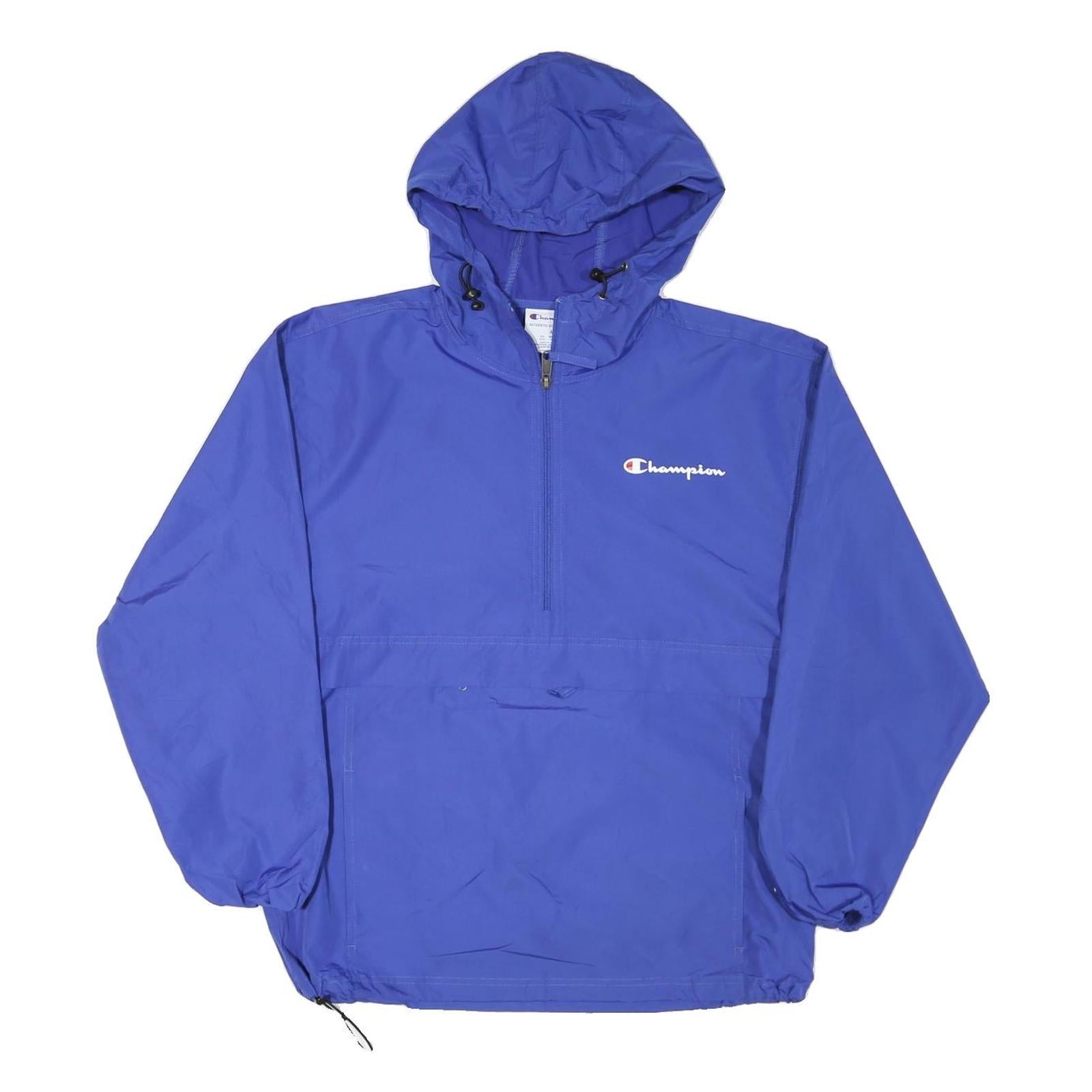 CHAMPION Mens Blue Nylon Hooded Zip Jacket M Sports Casual Lightweight Refurbished - N/A refurbished available on Cerqular