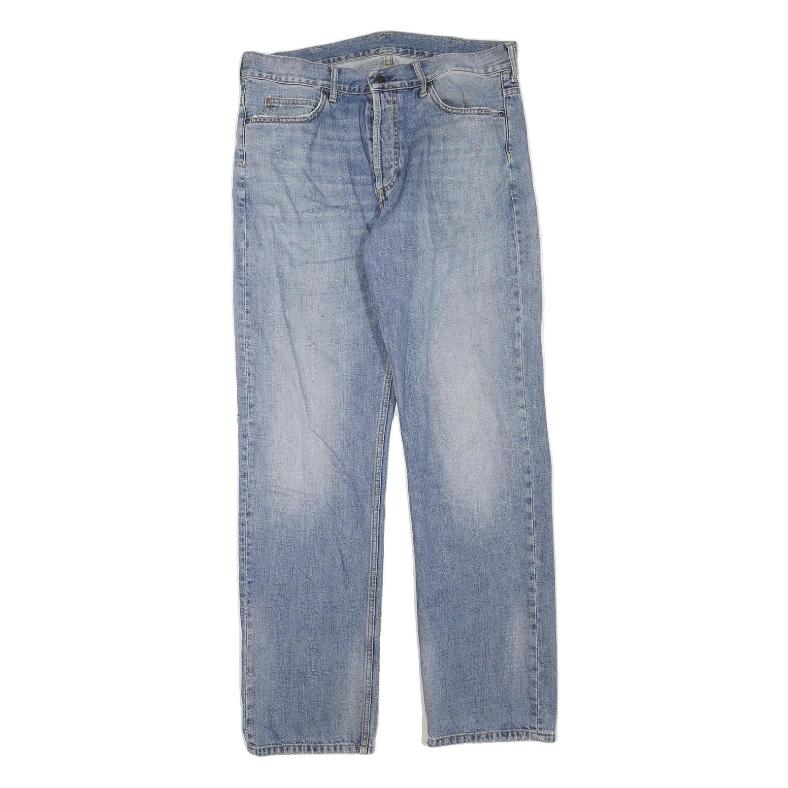 CARHARTT Mens Jeans Blue Regular Straight Denim Medium W36 L33 Cotton Zip Refurbished - N/A refurbished available on Cerqular