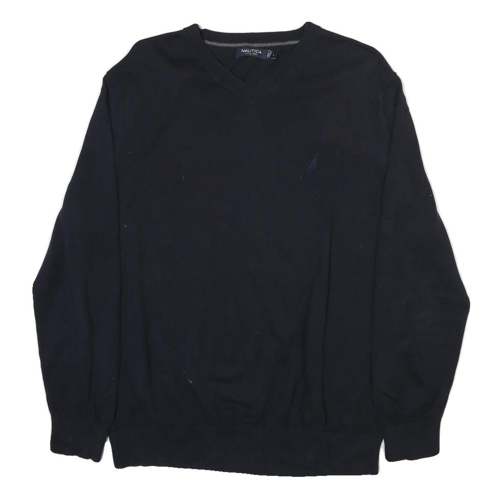 Buy NAUTICA Mens Navy Plain Cotton Blend Jumper V Neck Basic Knit L Crew Neck Casual Refurbished - $25.99 NAUTICA Mens Navy Plain Cotton Blend Jumper V Neck Basic Knit L Crew Neck Casual Refurbished - N/A refurbished available on Cerqular