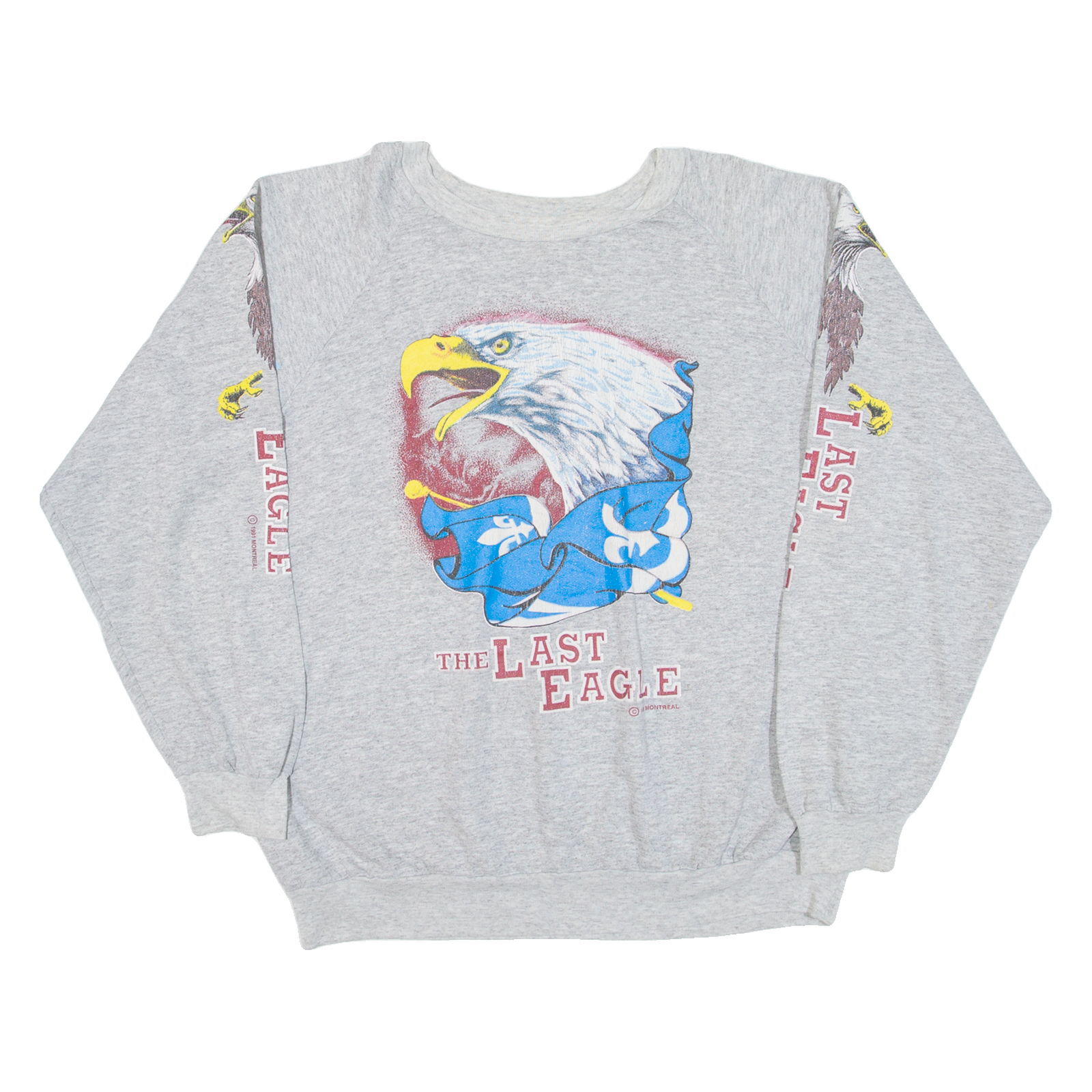 The Last Eagle Mens Sweatshirt Grey 90s USA L Refurbished - N/A refurbished available on Cerqular