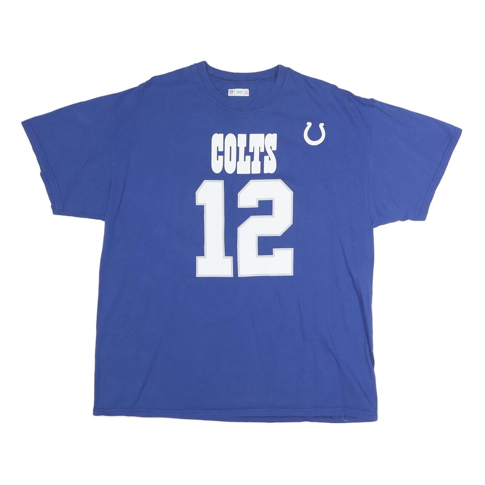 NFL Mens Blue Colts 12 Graphic T-Shirt XL Short Sleeve Crew Neck Sports Fanwear Refurbished - N/A refurbished available on Cerqular