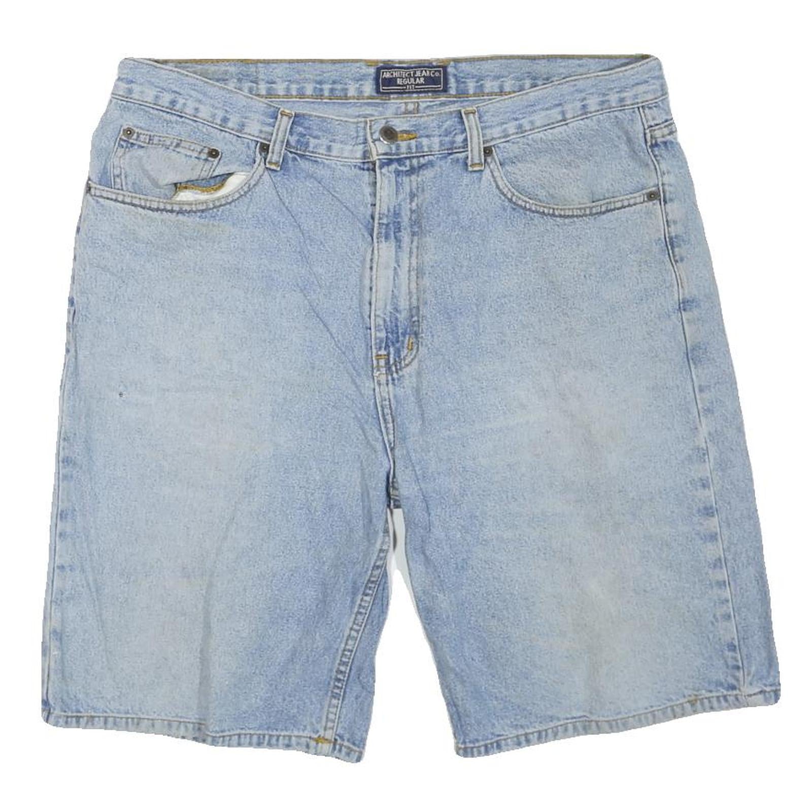 ARCHITECT JEAN CO Mens Shorts Blue Denim Casual L W38 Relaxed Fit Cotton Blend Refurbished - N/A refurbished available on Cerqular