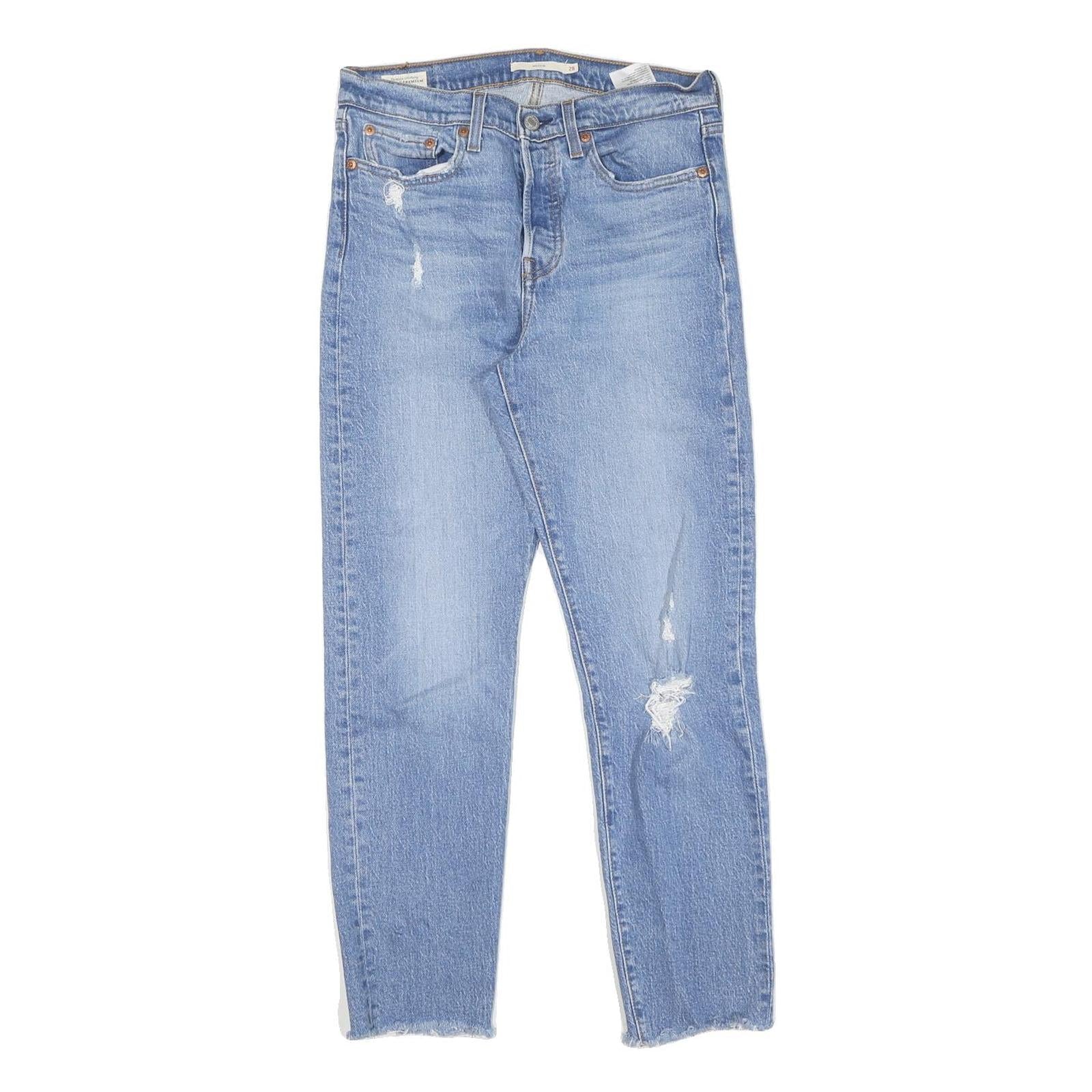 LEVI'S 501 BIG E Womens Slim Jeans Denim Light W28 L27 Distressed Refurbished - N/A refurbished available on Cerqular
