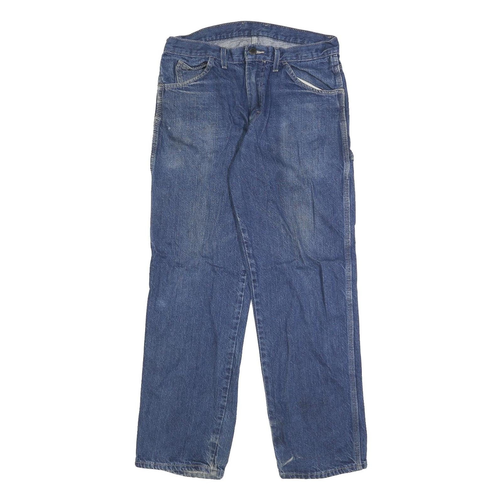 DICKIES Mens Jeans Blue Regular Straight Denim Medium W32 L32 Workwear Zip Refurbished - N/A refurbished available on Cerqular