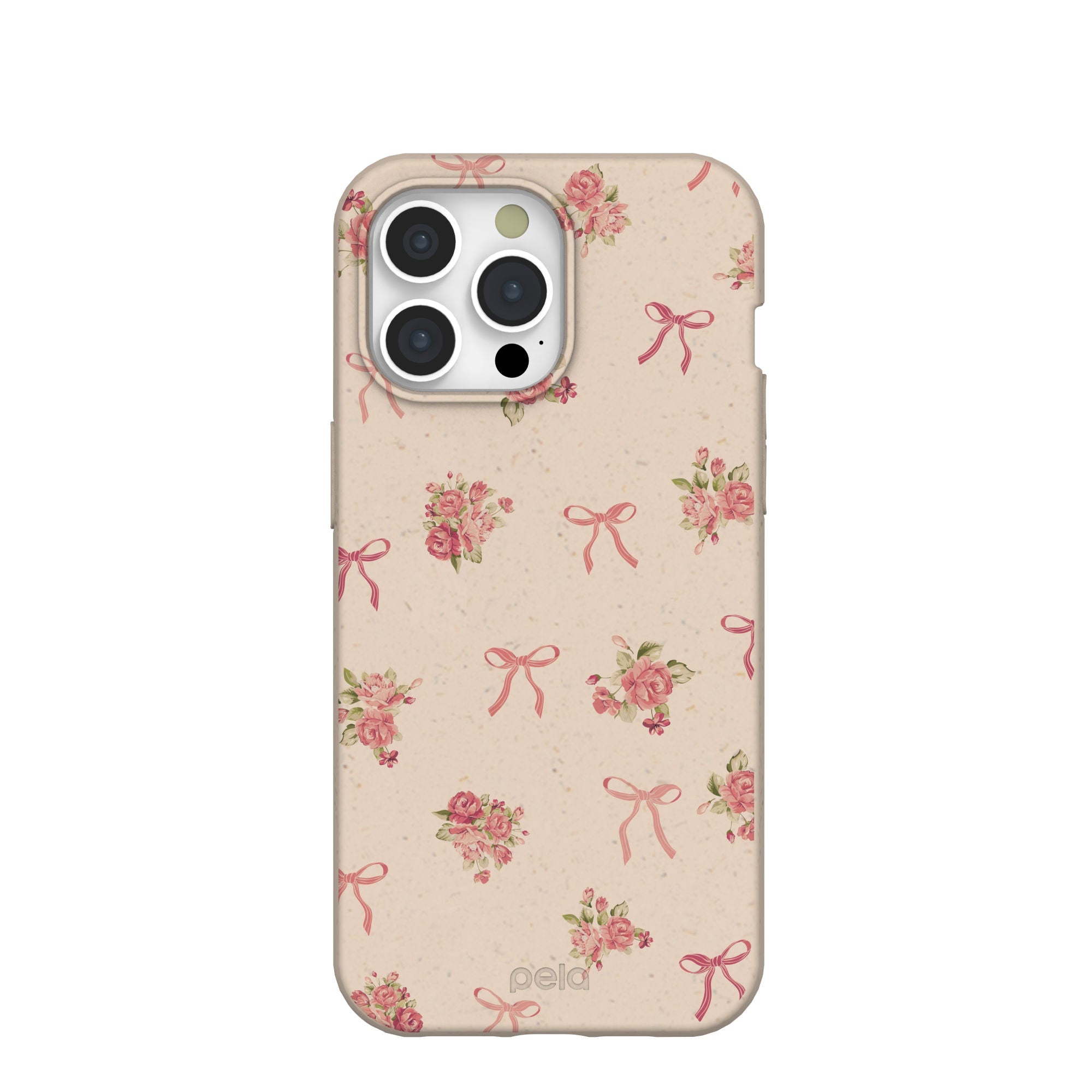 Seashell Roses and Bows iPhone 15 Pro Max Case Refurbished - Pela Case refurbished available on Cerqular