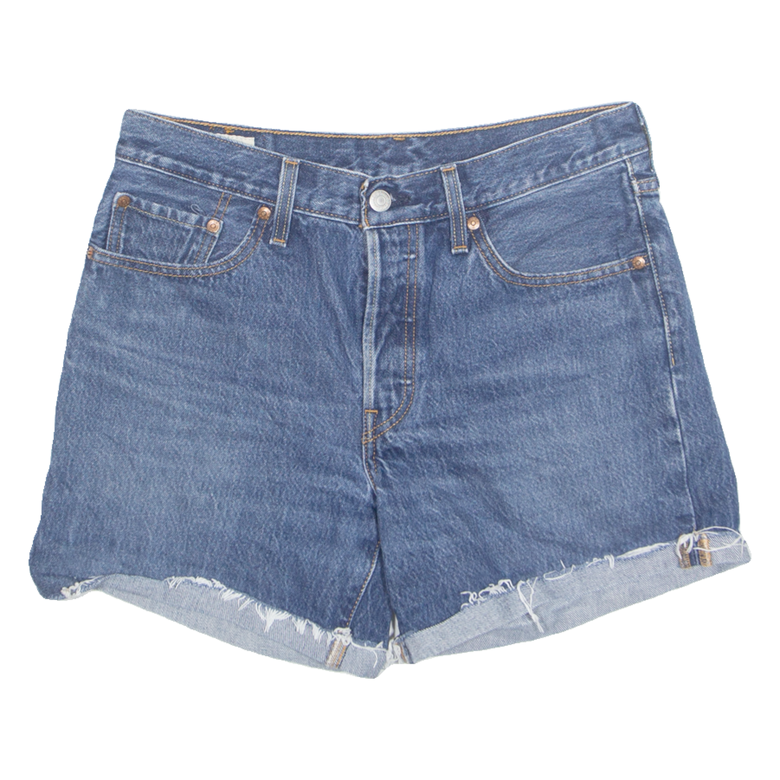 LEVI'S Turn Up 501 Premium E Womens Denim Shorts Blue Relaxed M W30 Refurbished - N/A refurbished available on Cerqular