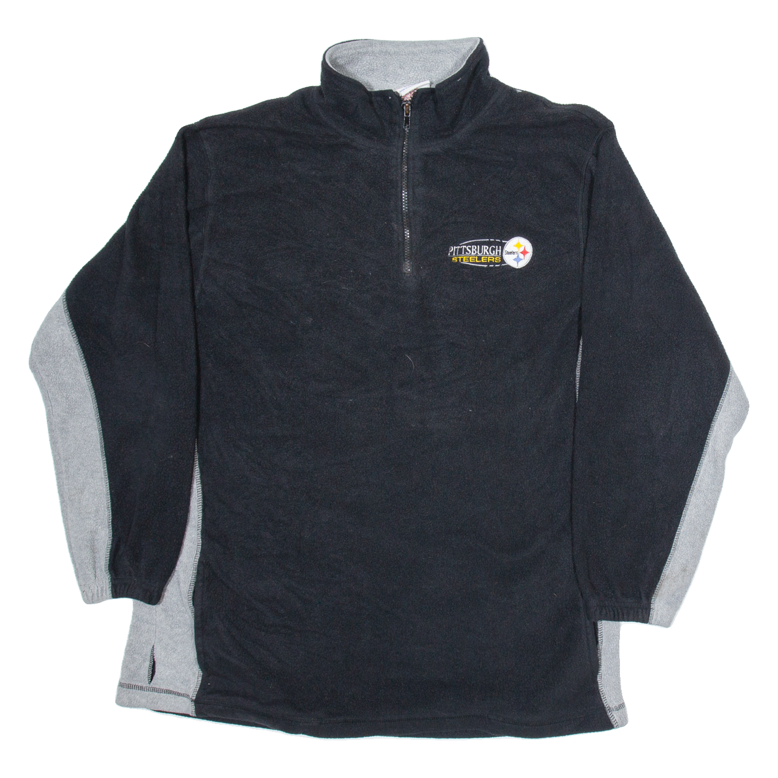 NFL Pittsburgh Steelers Mens Fleece Black 1/4 Zip Tight Knit L Refurbished - N/A refurbished available on Cerqular