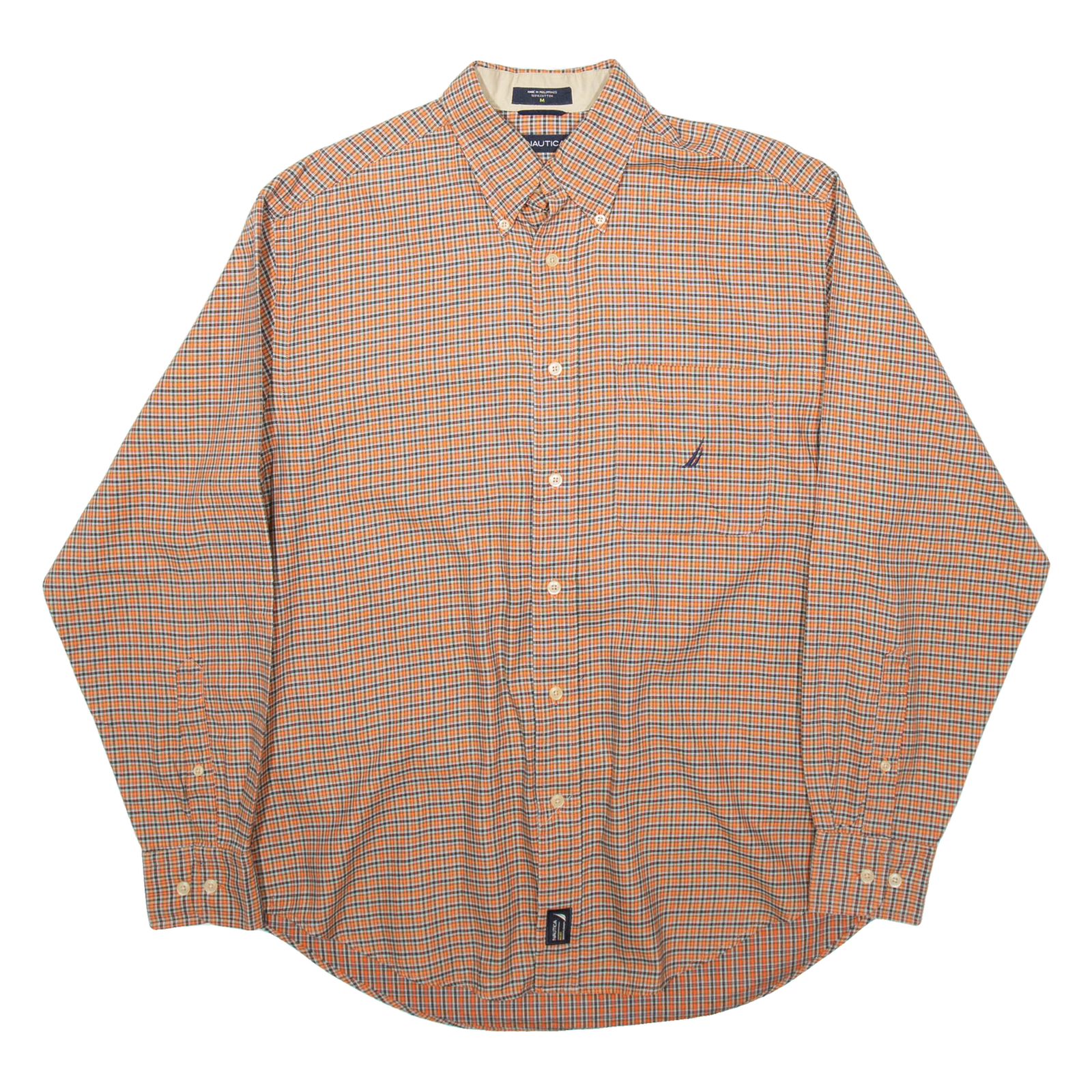Buy NAUTICA Mens Shirt Orange Check Long Sleeve M Refurbished - $23.39 NAUTICA Mens Shirt Orange Check Long Sleeve M Refurbished - N/A refurbished available on Cerqular