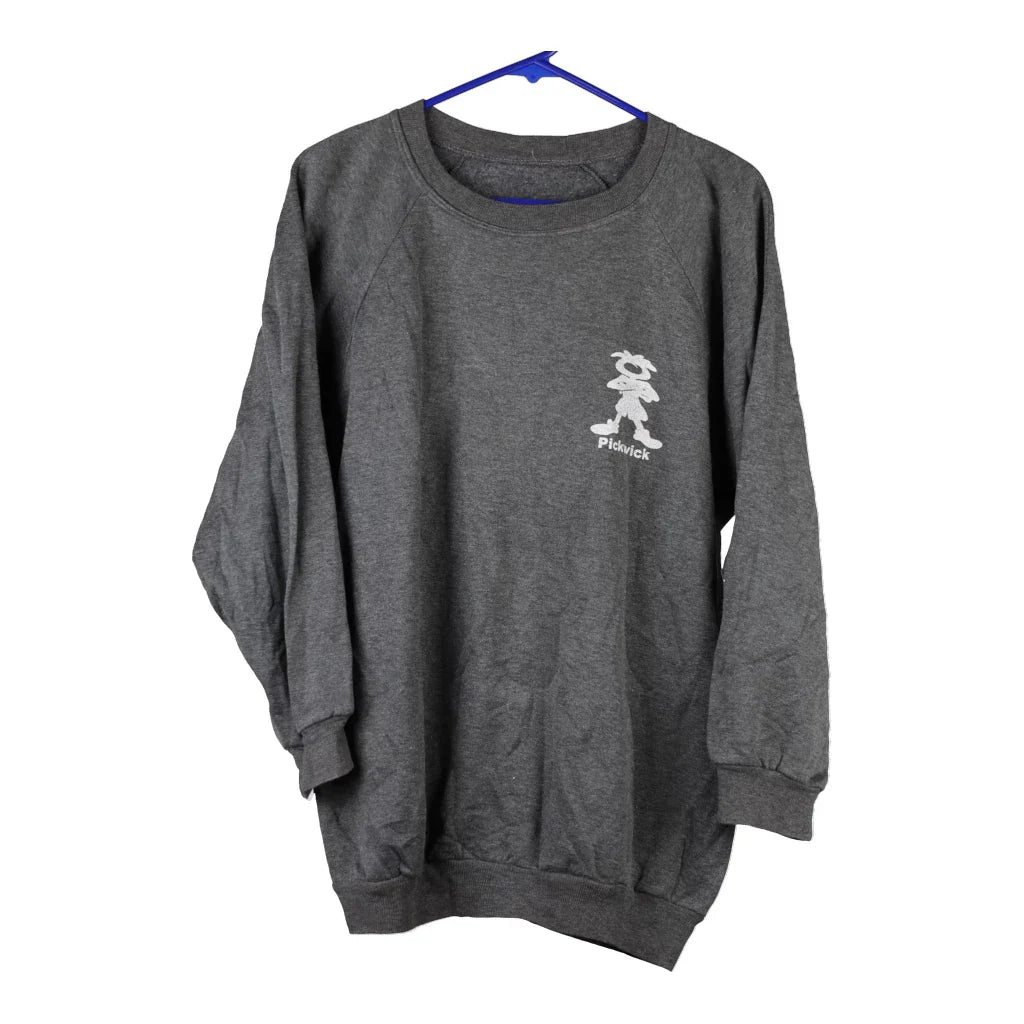 Pickwick Sweatshirt - Large Grey Cotton Refurbished - Thrifted (note: this is a term often used to describe second- refurbished available on Cerqular