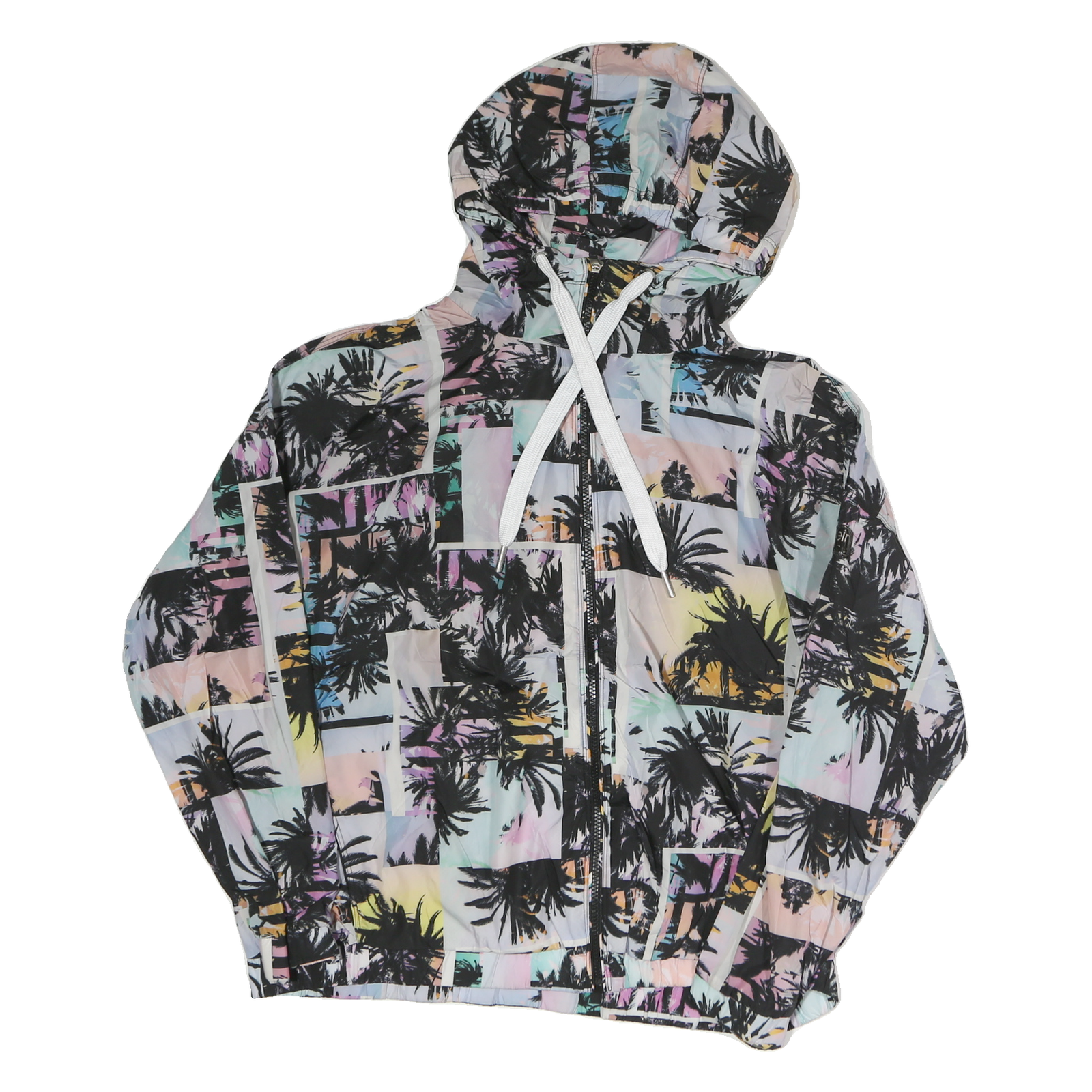 CALVIN KLEIN PERFORMANCE Womens Multi Colour Palm Print Jacket M Polyester Zip Refurbished - N/A refurbished available on Cerqular