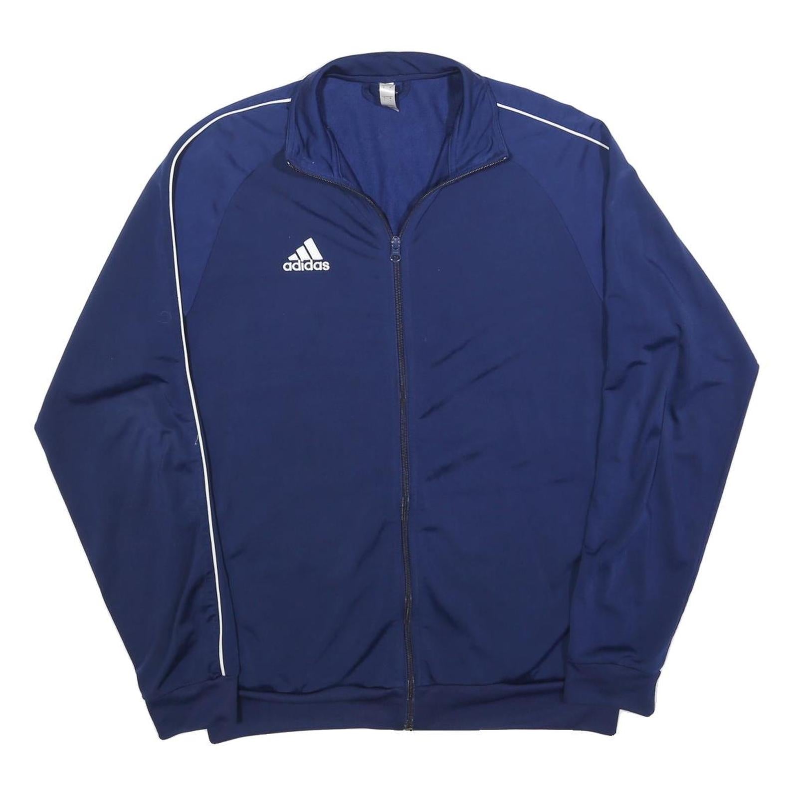 ADIDAS Mens Blue Jacket L Polyester Blend Plain Zip Sports Training Track Top Refurbished - N/A refurbished available on Cerqular