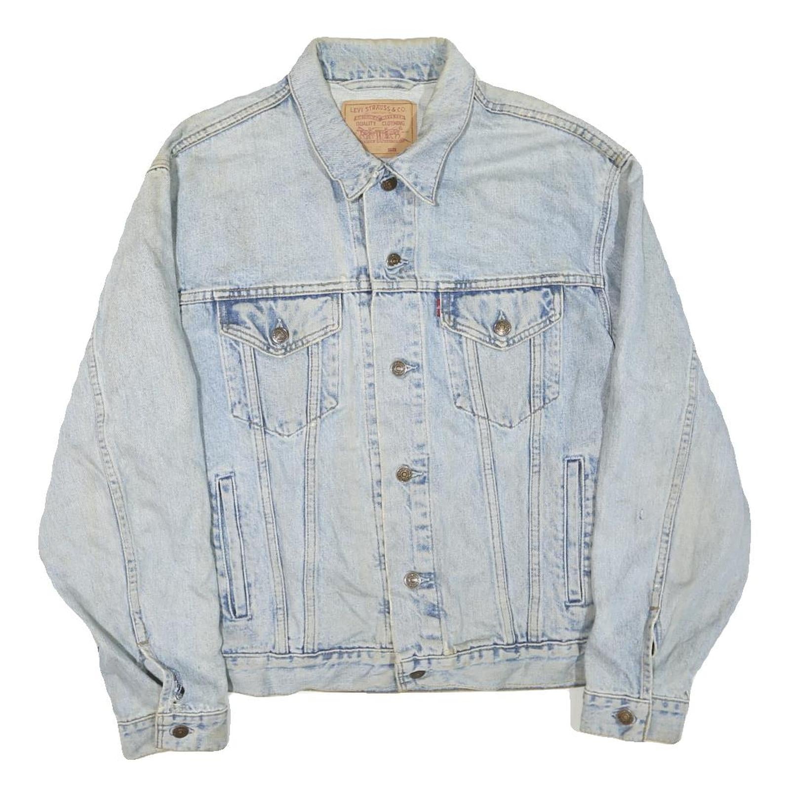 LEVI'S Mens Blue Denim Button Jacket XL Cotton Blend Classic Casual Outerwear Refurbished - N/A refurbished available on Cerqular