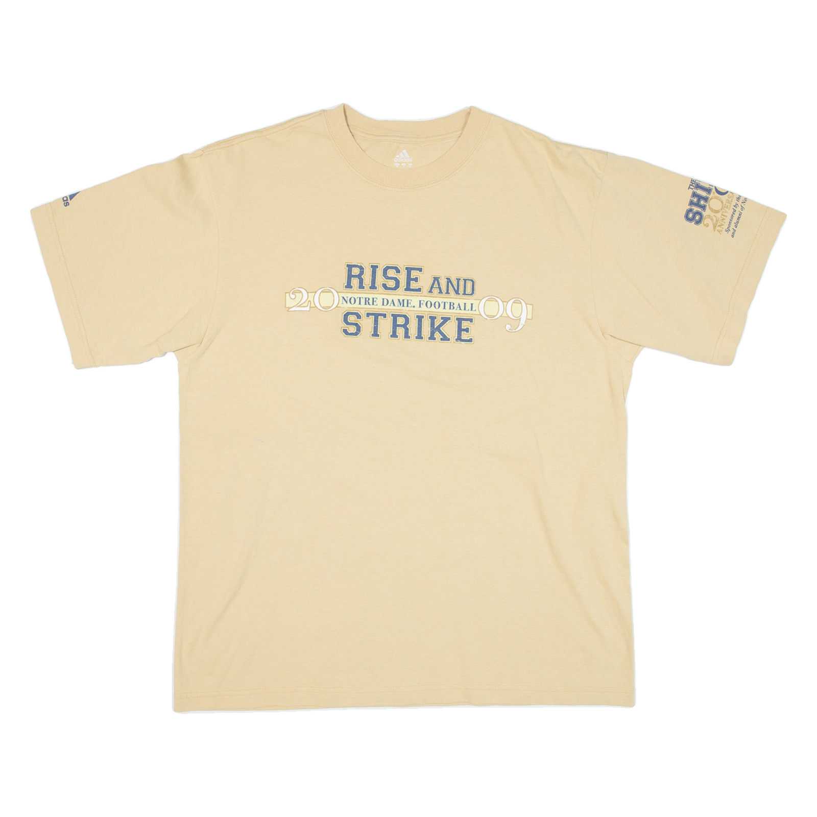 ADIDAS Notre Dame Football Mens T-Shirt Beige USA M Refurbished - N/A refurbished available on Cerqular