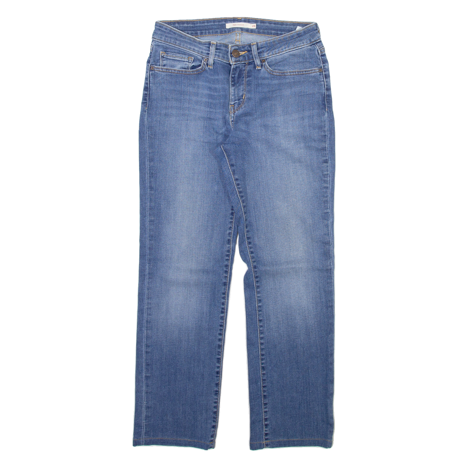 LEVI'S 714 Womens Jeans Blue Regular Straight W28 L26 Refurbished - N/A refurbished available on Cerqular